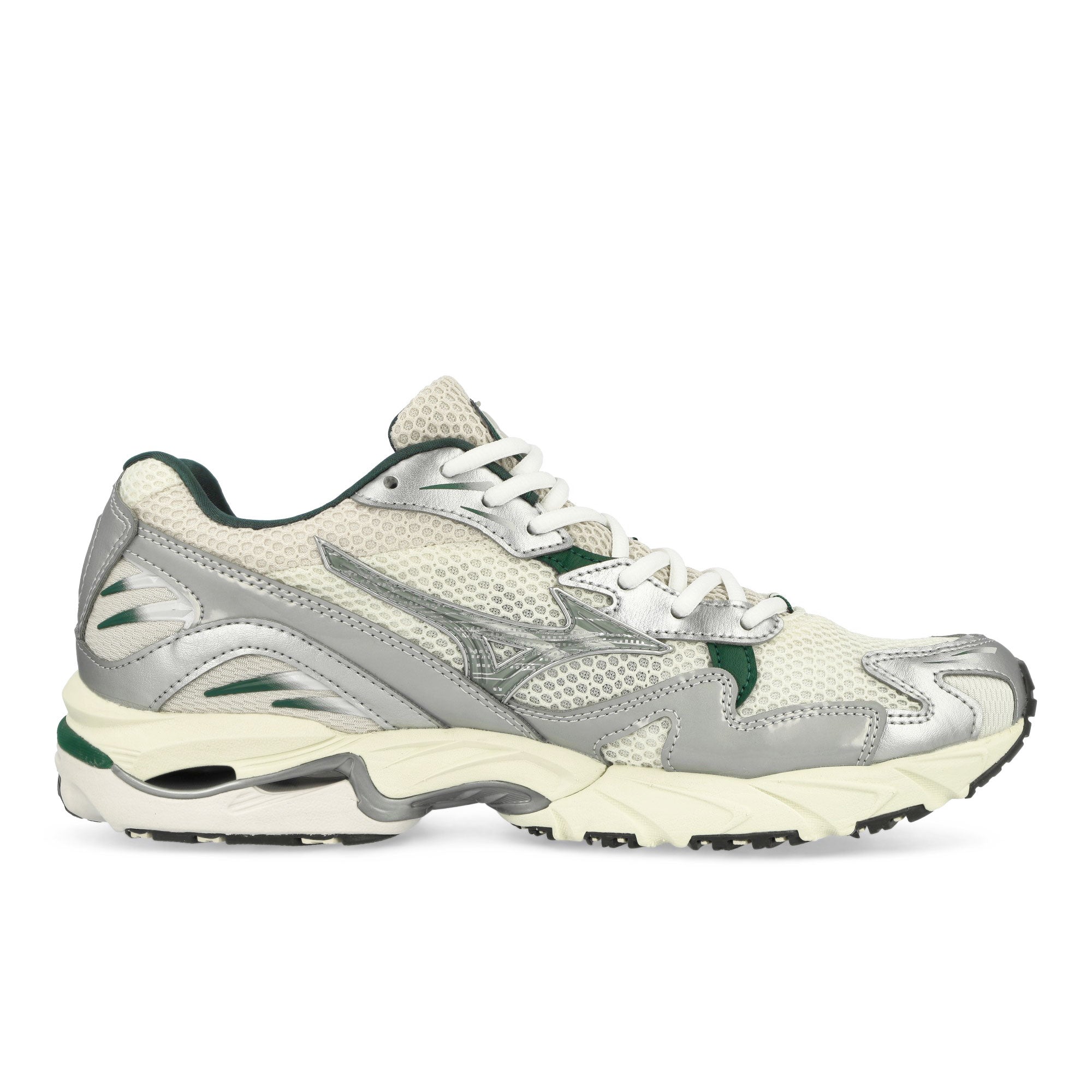 Mizuno Wave Rider 10 Sport Snow White / Slate / Bistro Green Low Top Sneakers Silhouette | Overkill
