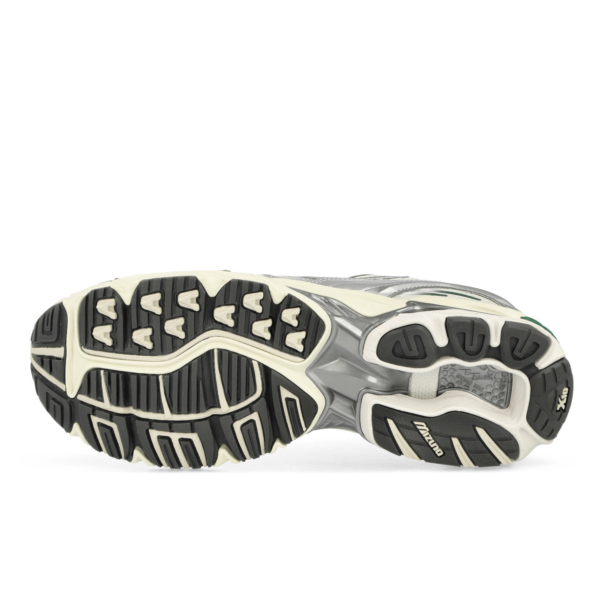 Mizuno Wave Rider 10 Sport Snow White / Slate / Bistro Green Low Top Sneakers Detail View 1 | Overkill