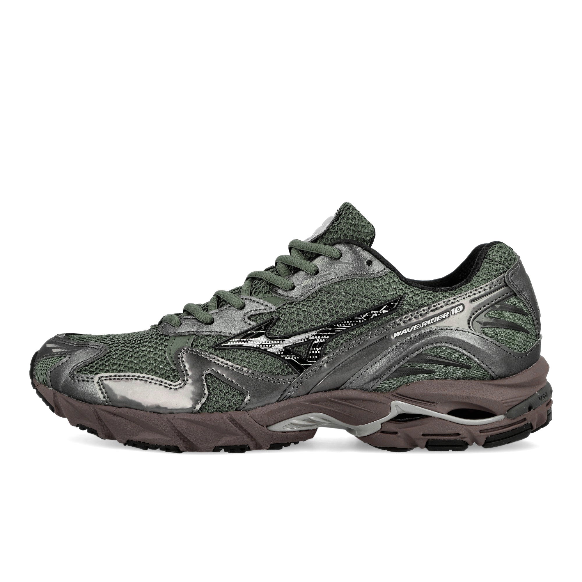 Mizuno Wave Rider 10 Agave Green / Black Sand / Metallic Gray Low Top Sneakers D1GA243109 | Overkill