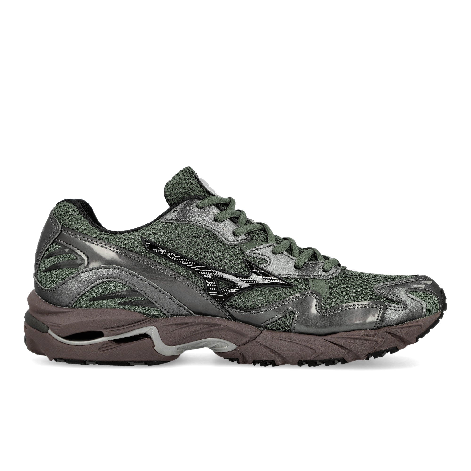 Mizuno Wave Rider 10 Agave Green / Black Sand / Metallic Gray Low Top Sneakers Silhouette | Overkill