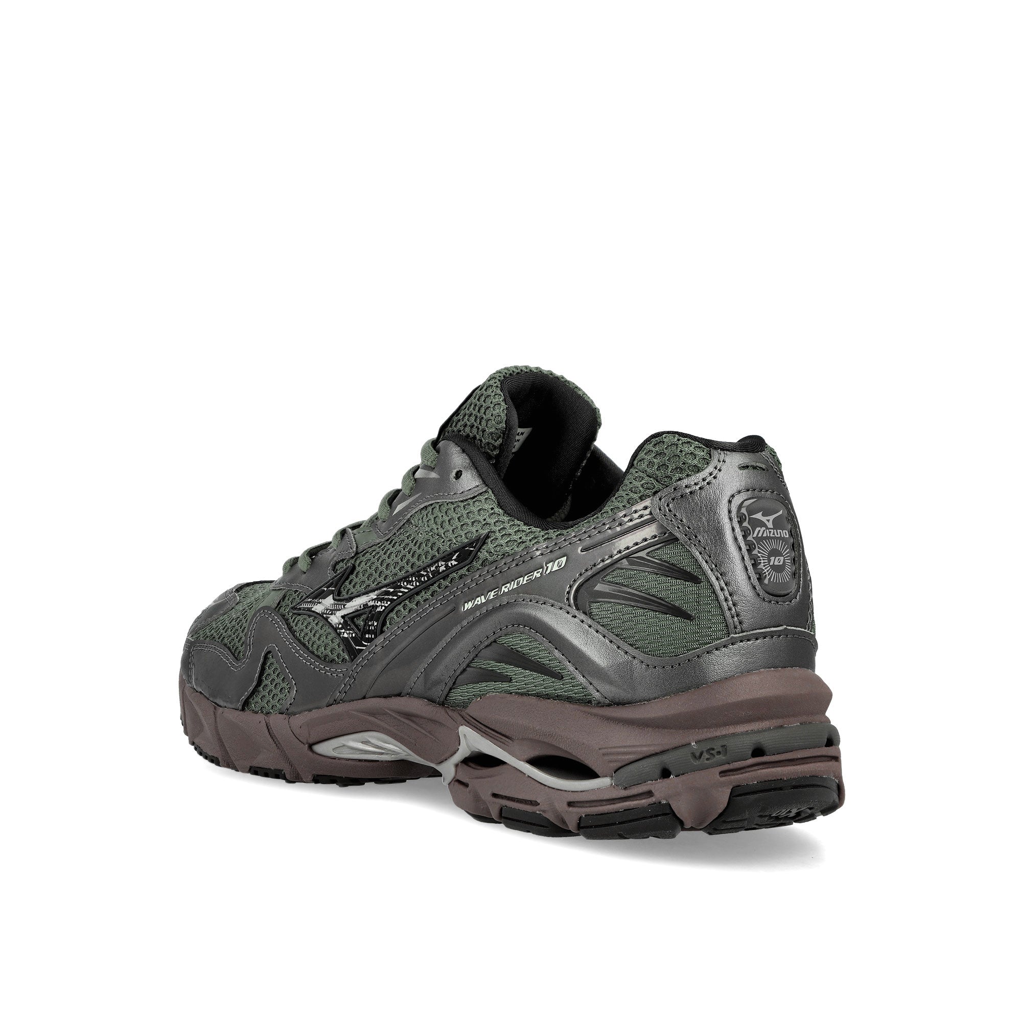 Mizuno Wave Rider 10 Agave Green / Black Sand / Metallic Gray Low Top Sneakers Material | Overkill