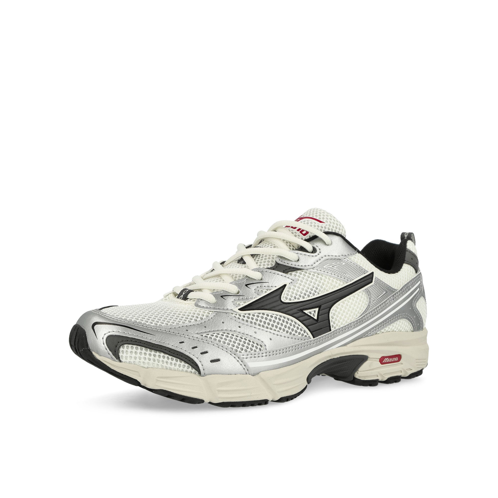 Mizuno MXR Snow White / Magnet / Silver Low Top Sneakers Close Up | Overkill