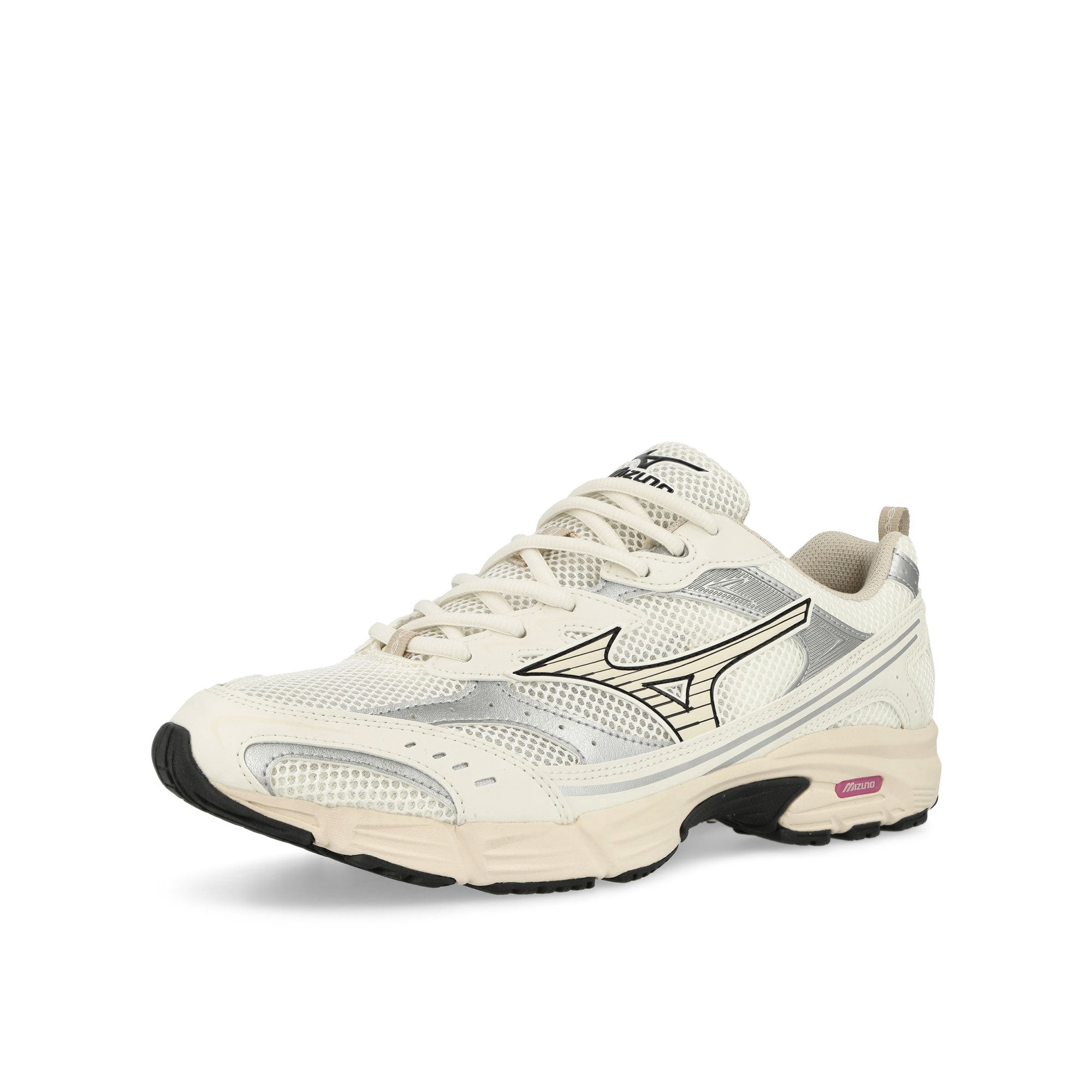 Mizuno MXR Snow White / Pristine / Silver Low Top Sneakers Close Up | Overkill