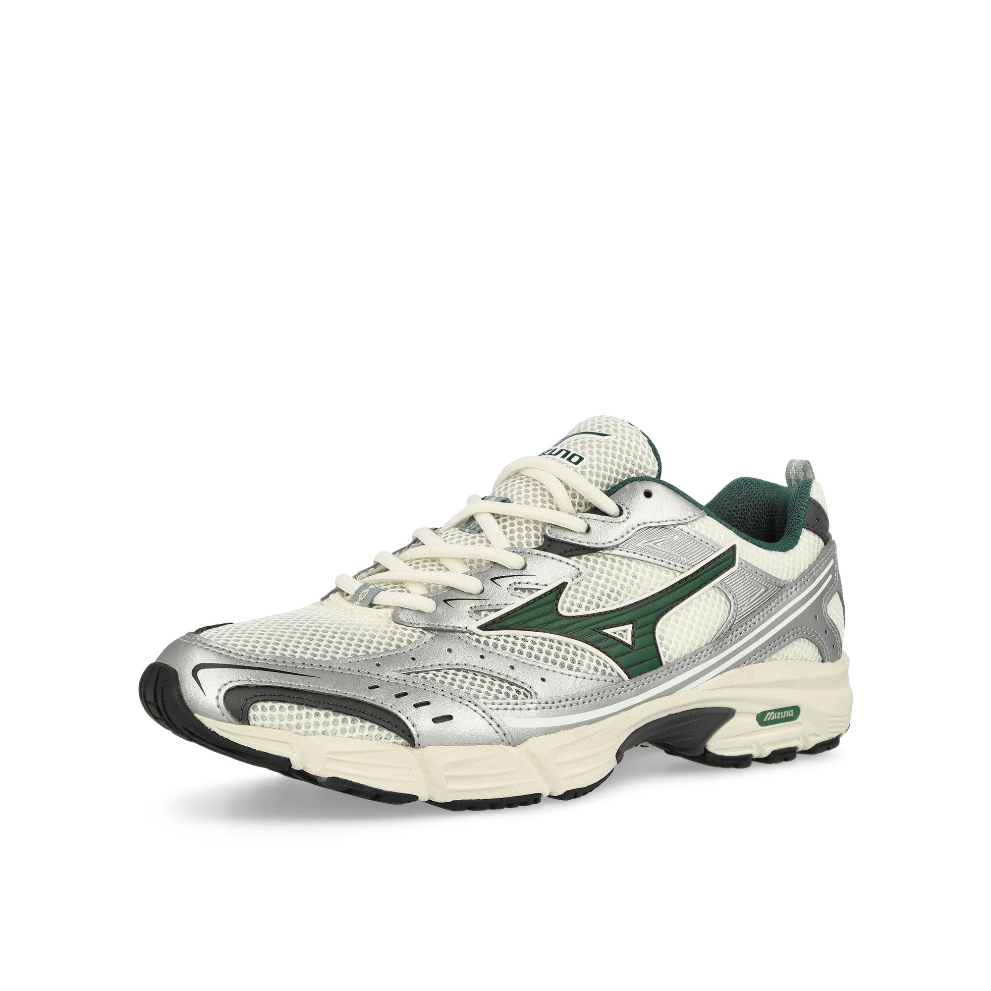 Mizuno MXR MIZUNO snow White / Bistro Green / Silver Low Top Sneakers Close Up | Overkill