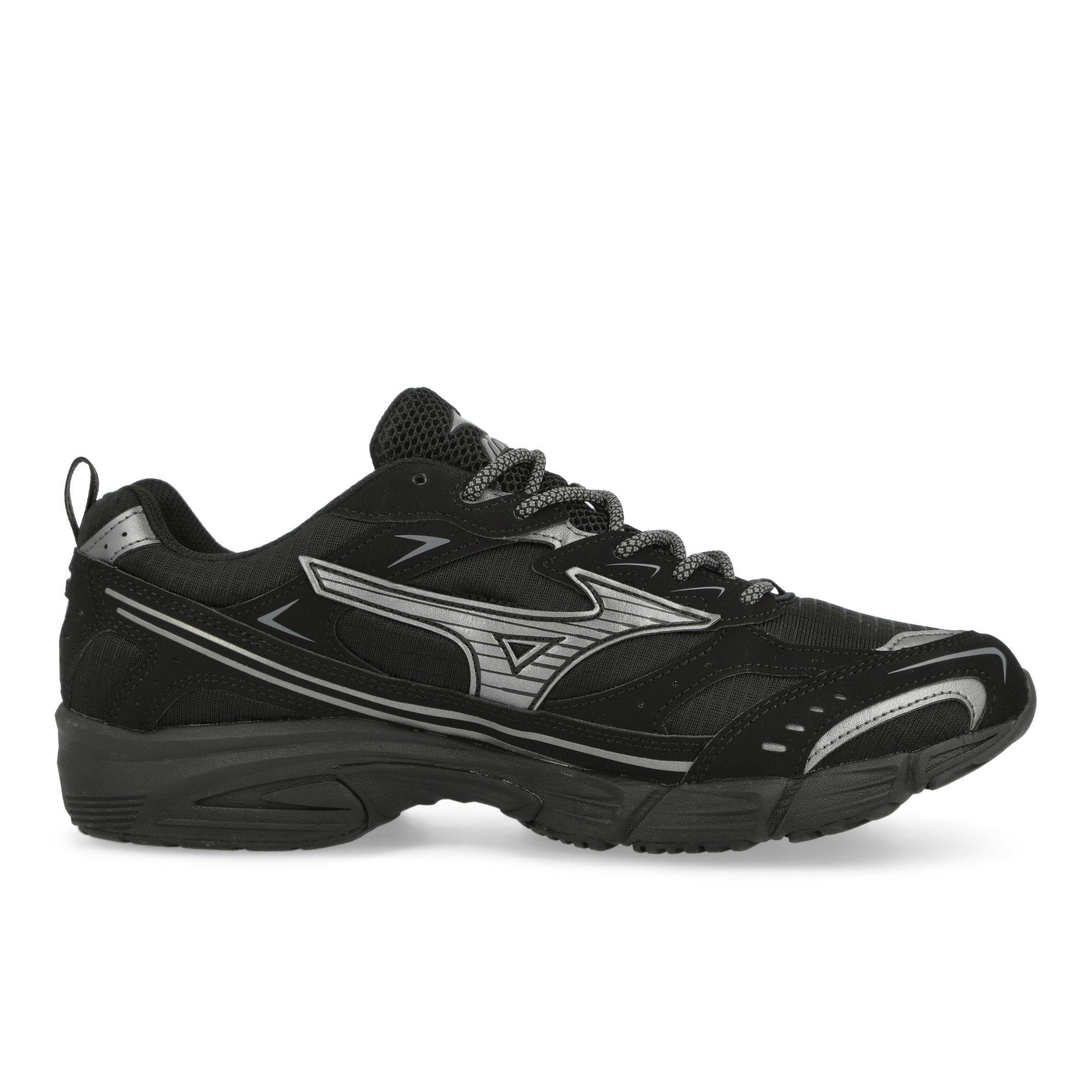 Mizuno MXR Tech Black / Metallic Grey Low Top Sneakers Silhouette | Overkill