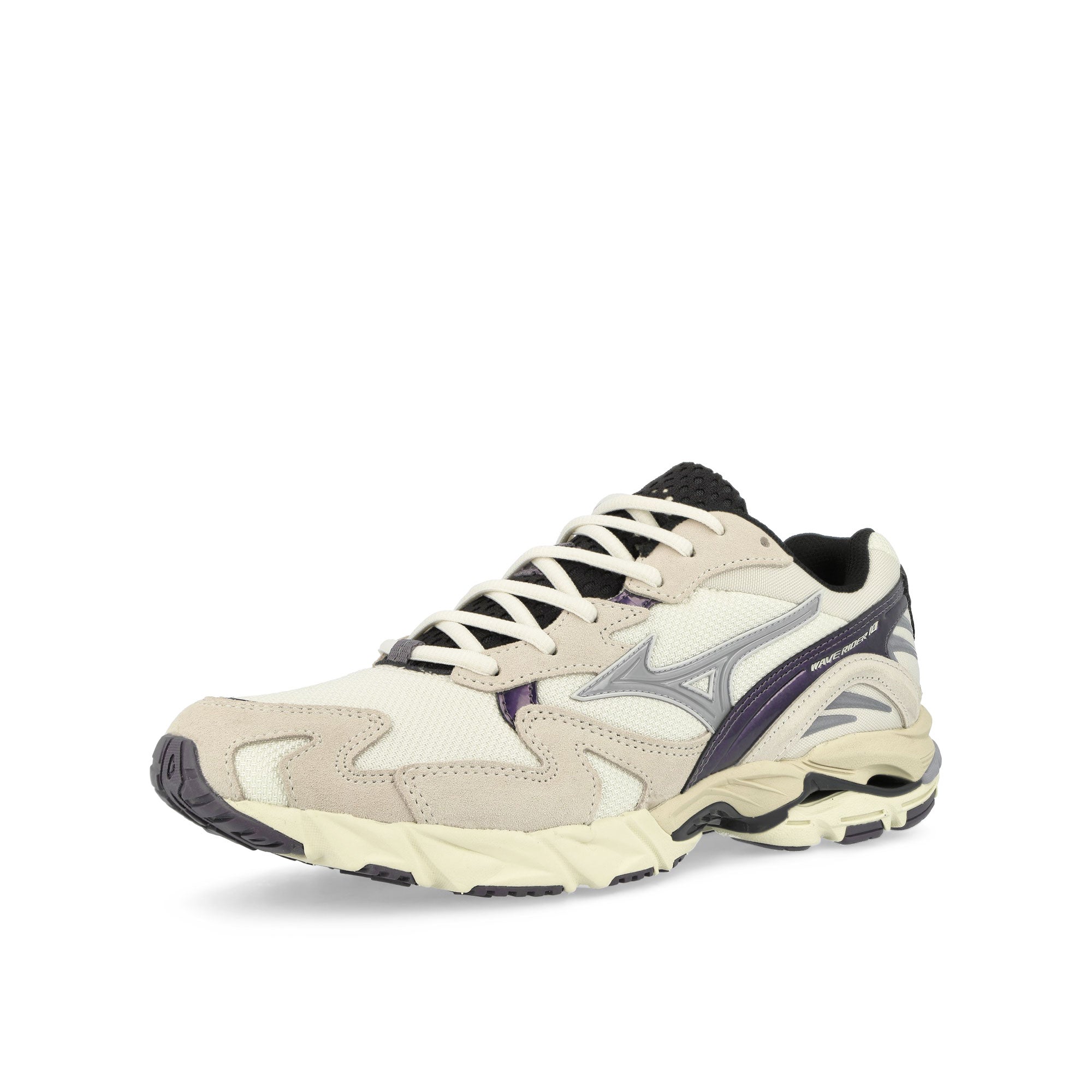 Mizuno Wave Rider 10 Snow White / Alcutian / Cadet Low Top Sneakers Close Up | Overkill