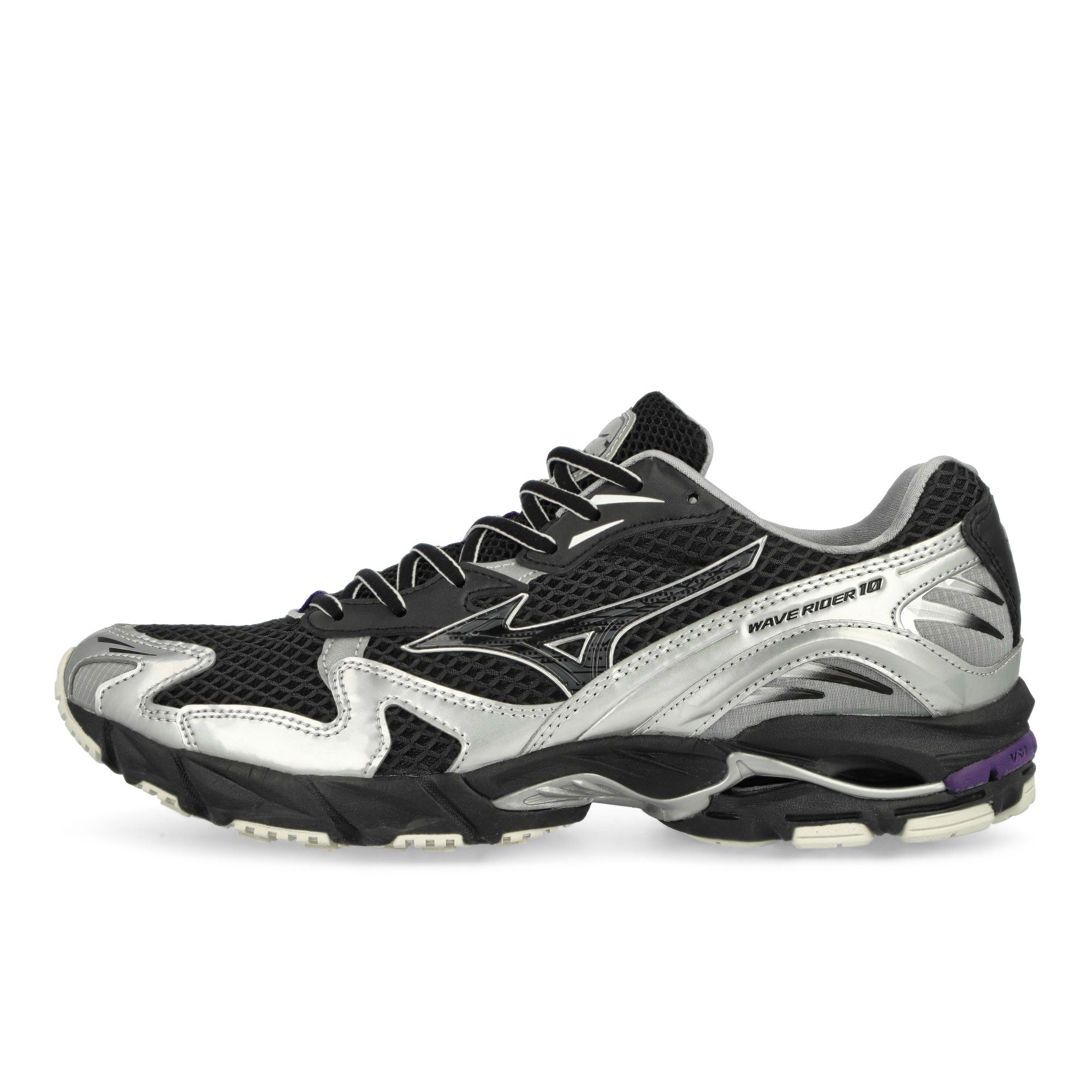 Mizuno Wave Rider 10 Black / Black Sand / Purple Haze Low Top Sneakers D1GA250601 | Overkill