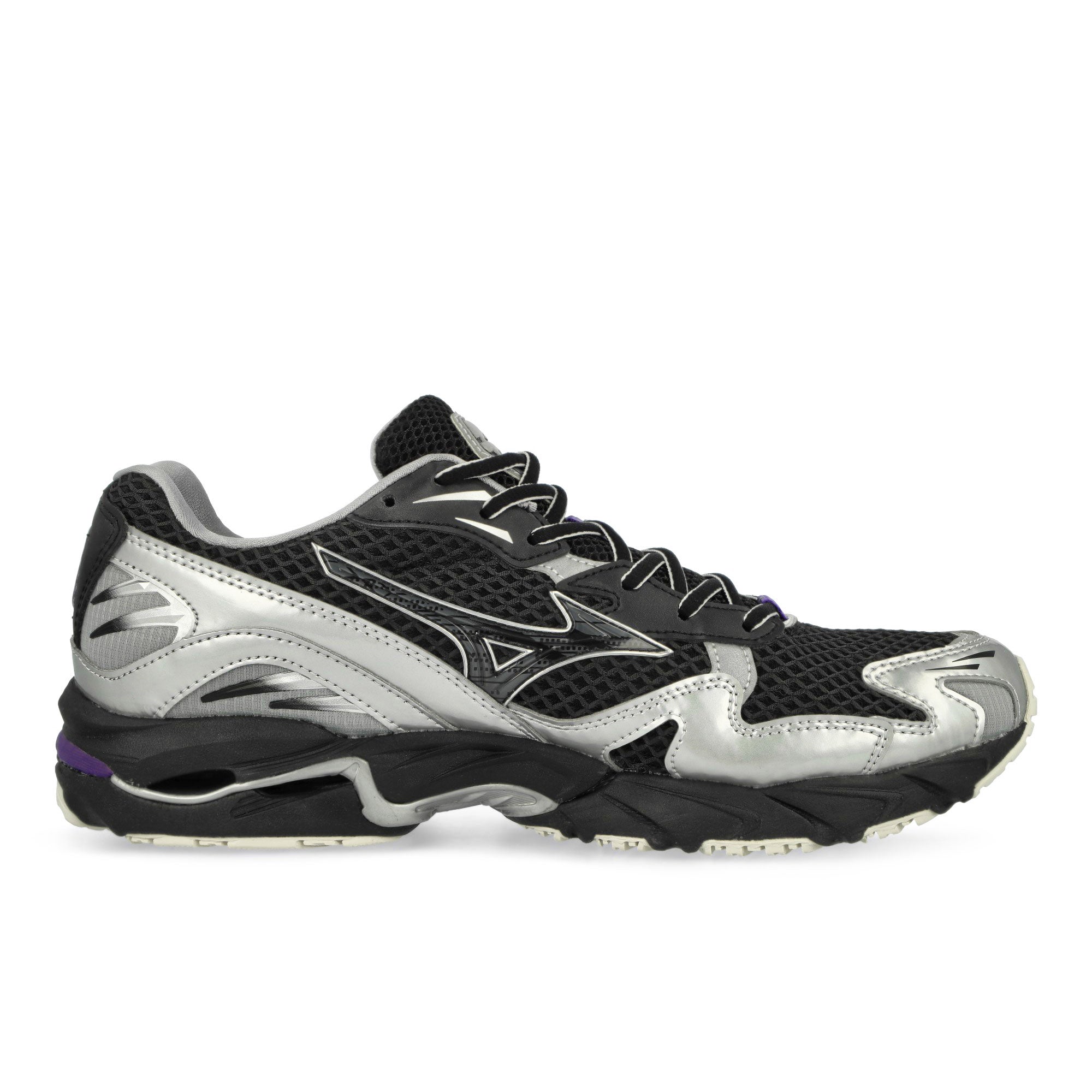 Mizuno Wave Rider 10 Black / Black Sand / Purple Haze Low Top Sneakers Silhouette | Overkill