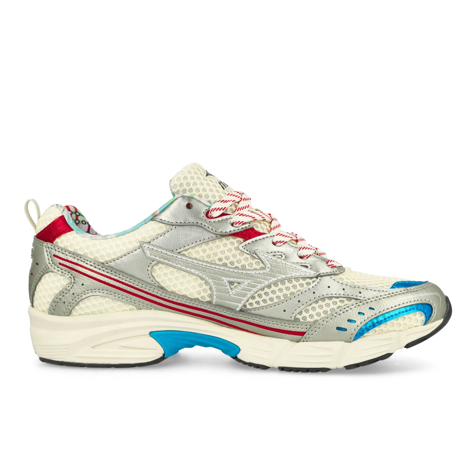 Mizuno MXR Osaka City Pristine/High Risk Red/Blue Pace Low Top Sneakers Silhouette | Overkill