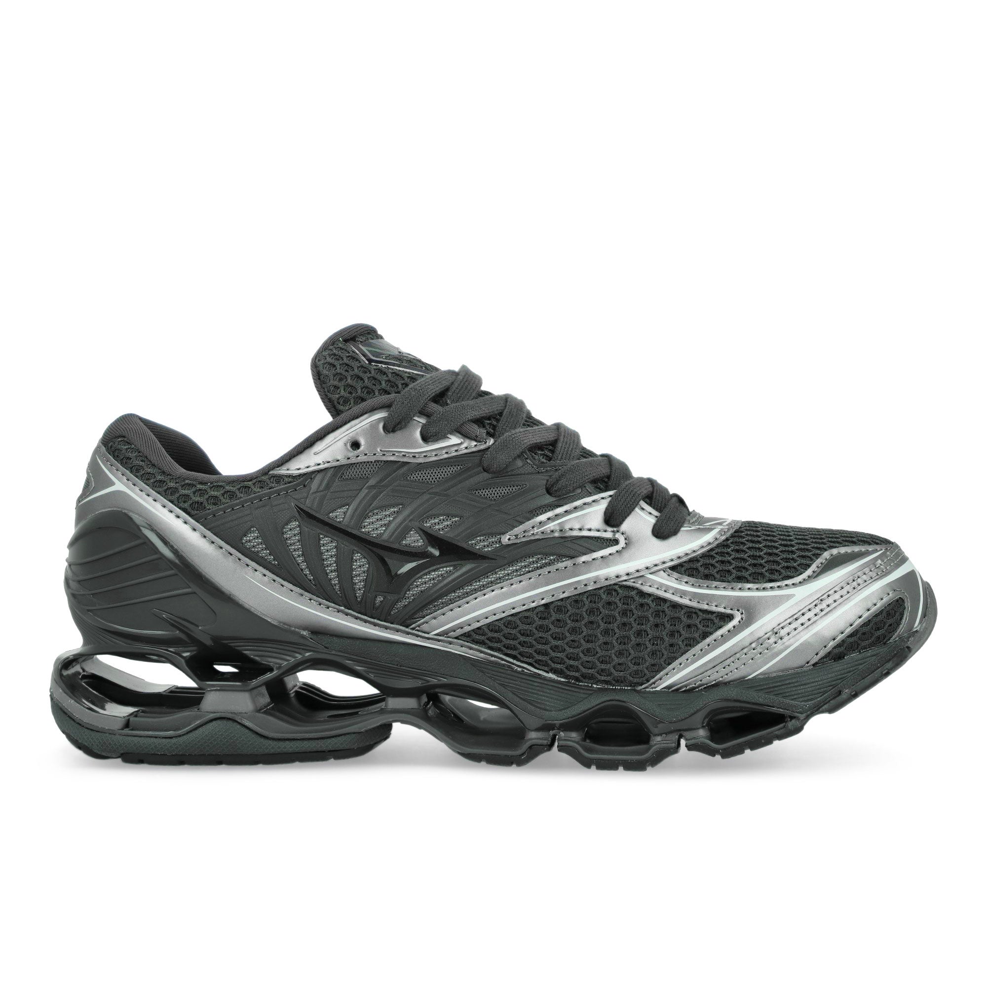 Mizuno Wave Prophecy LS Black Sand / Black / Metallic Gray Low Top Sneakers Silhouette | Overkill