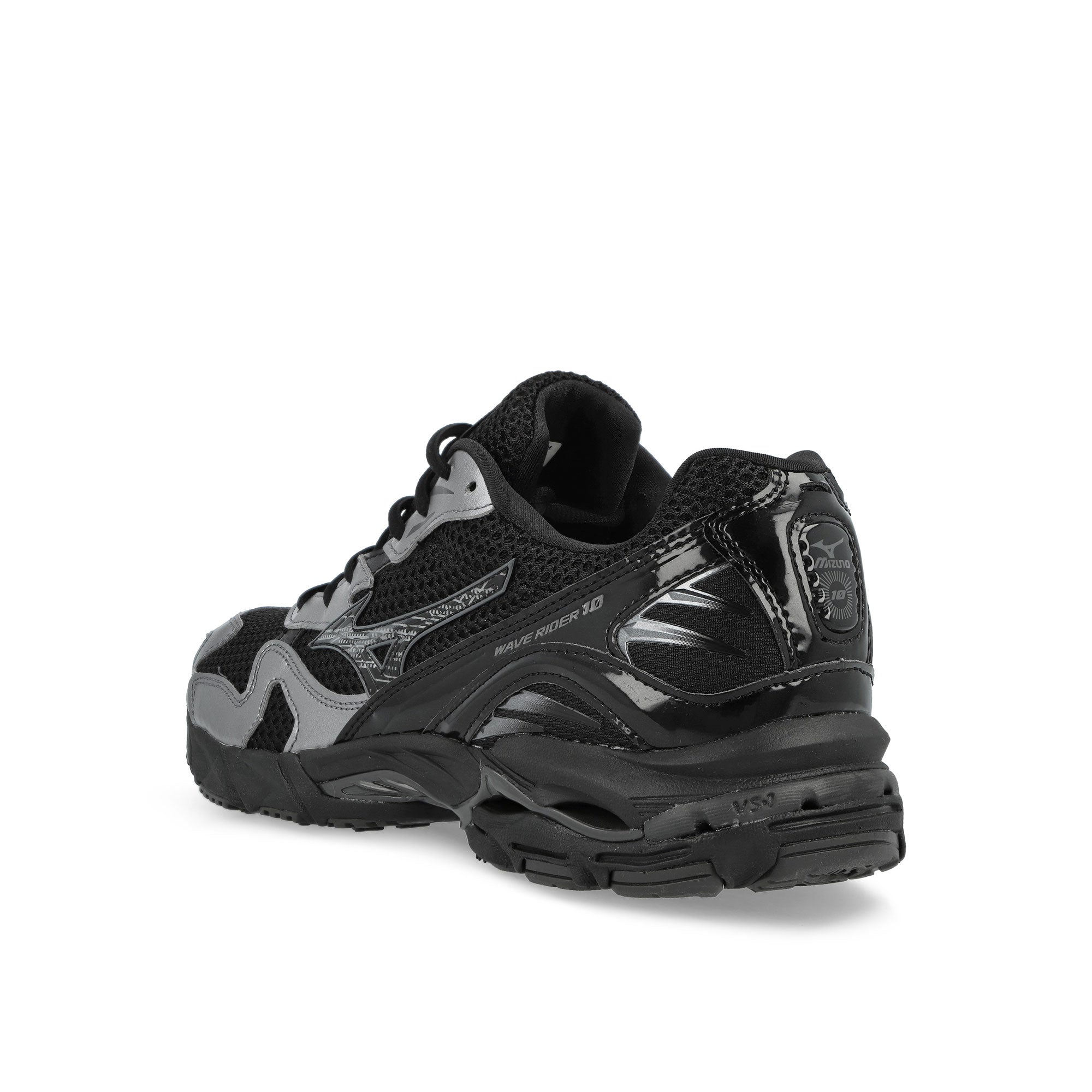 Mizuno Wave Rider 10 Black / Black Sand / Metallic Gray Low Top Sneakers D1GA261601 Material | Overkill
