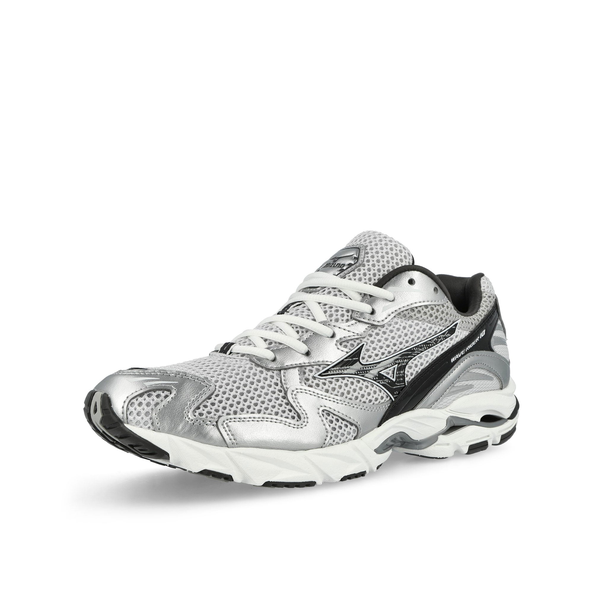 Mizuno Wave Rider 10 Cloudscape / Black Sand / Harbor Mist Low Top Sneakers D1GA261D06 Close-up | Overkill