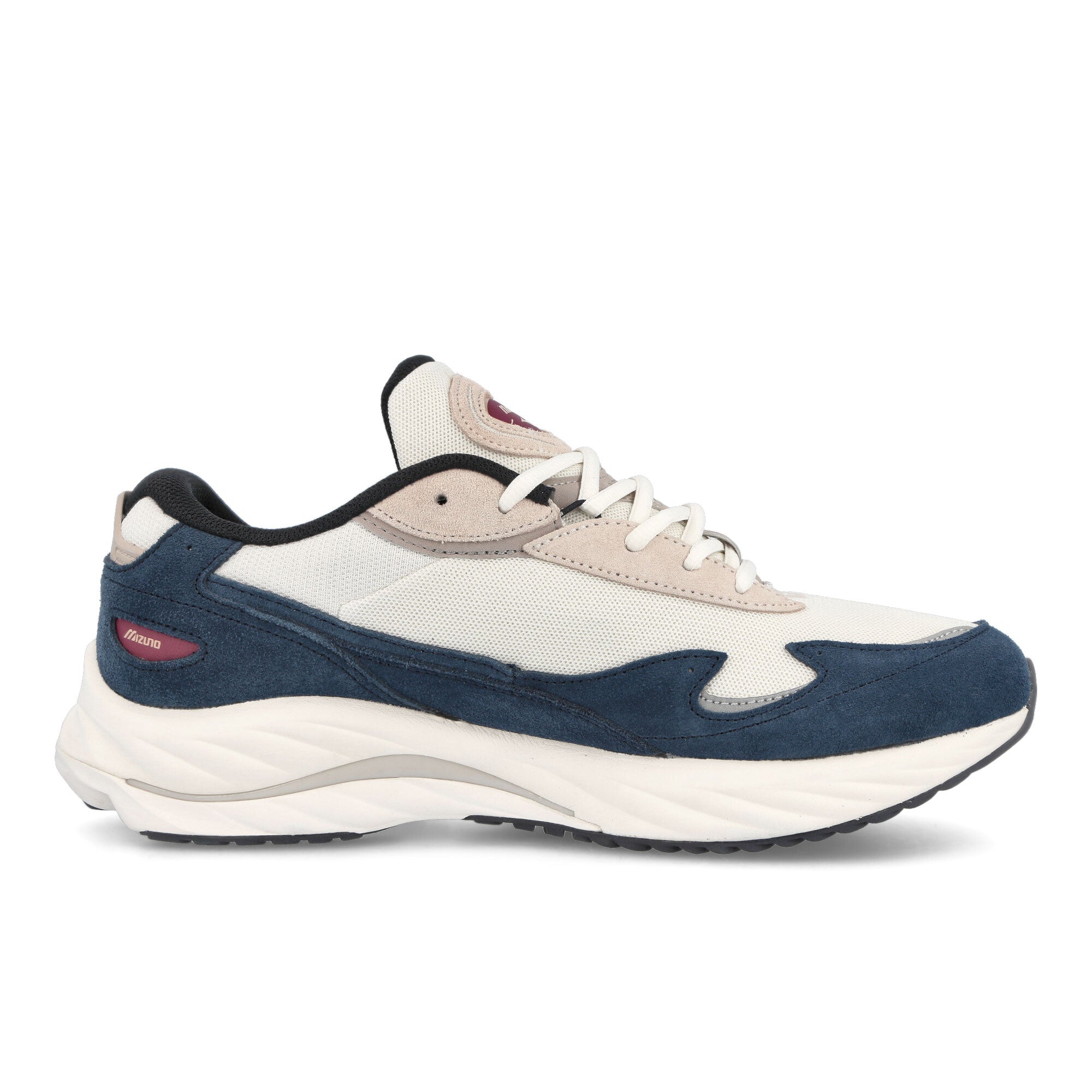 Mizuno Wave Rider Beta Snow White-Shifting Sand-Insignia Blue Sneakers Silhouette | Overkill