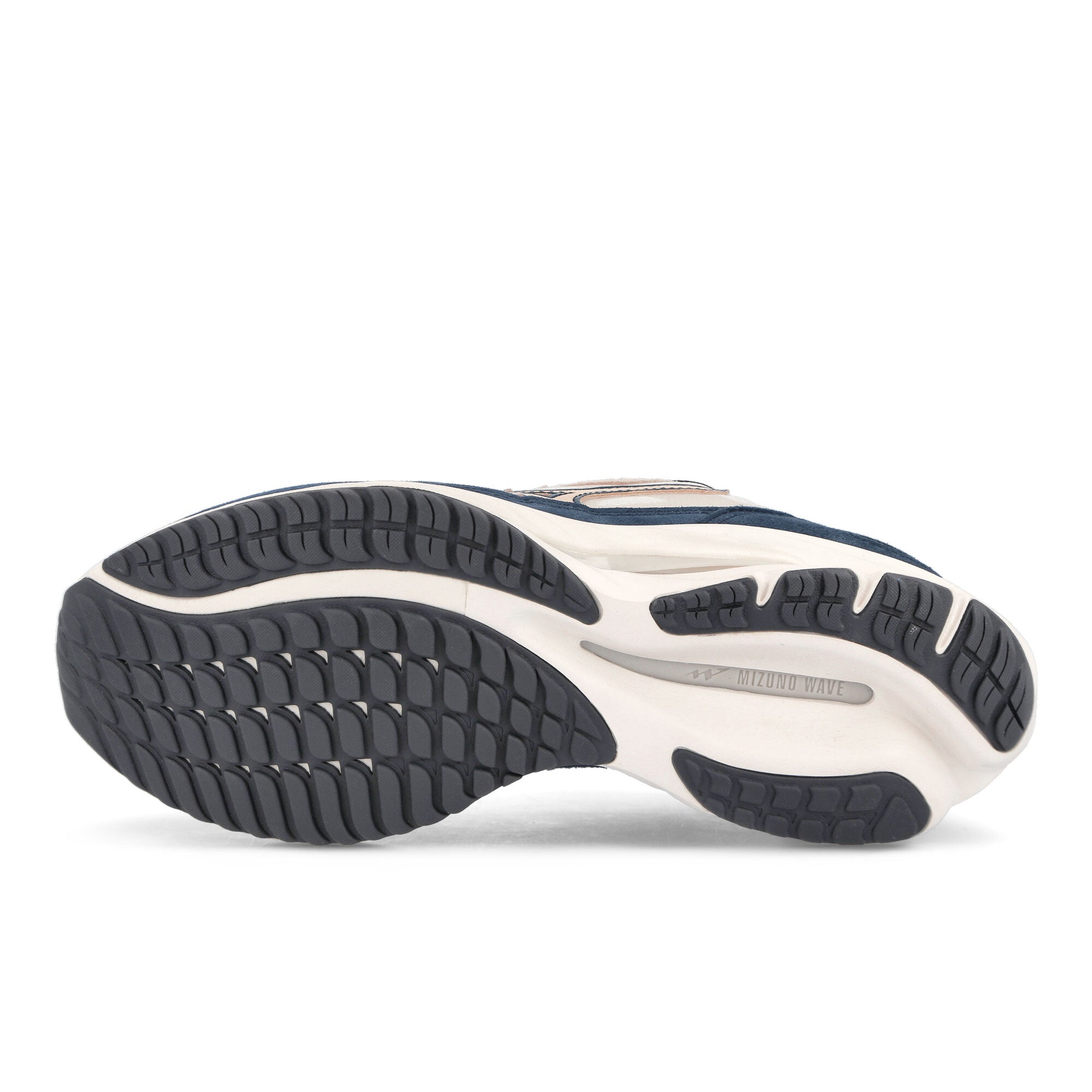 Mizuno Wave Rider Beta Snow White-Shifting Sand-Insignia Blue Sneakers Detail View 1 | Overkill