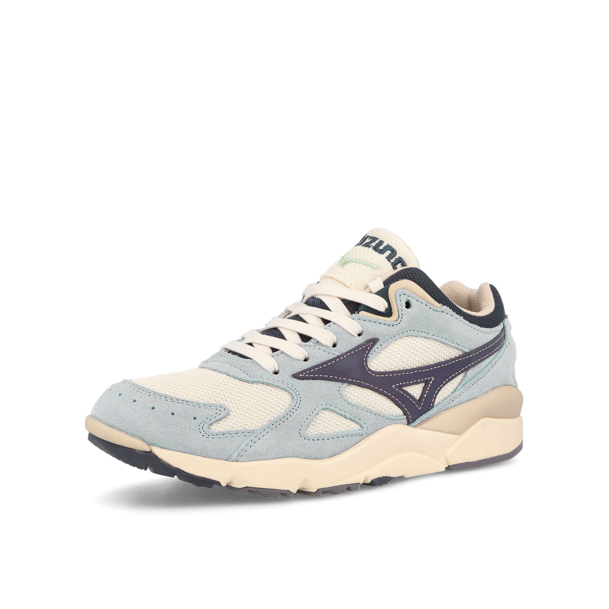 Mizuno Sky Medal Pristine-Graytone-Spray Low Top Sneakers Close Up | Overkill