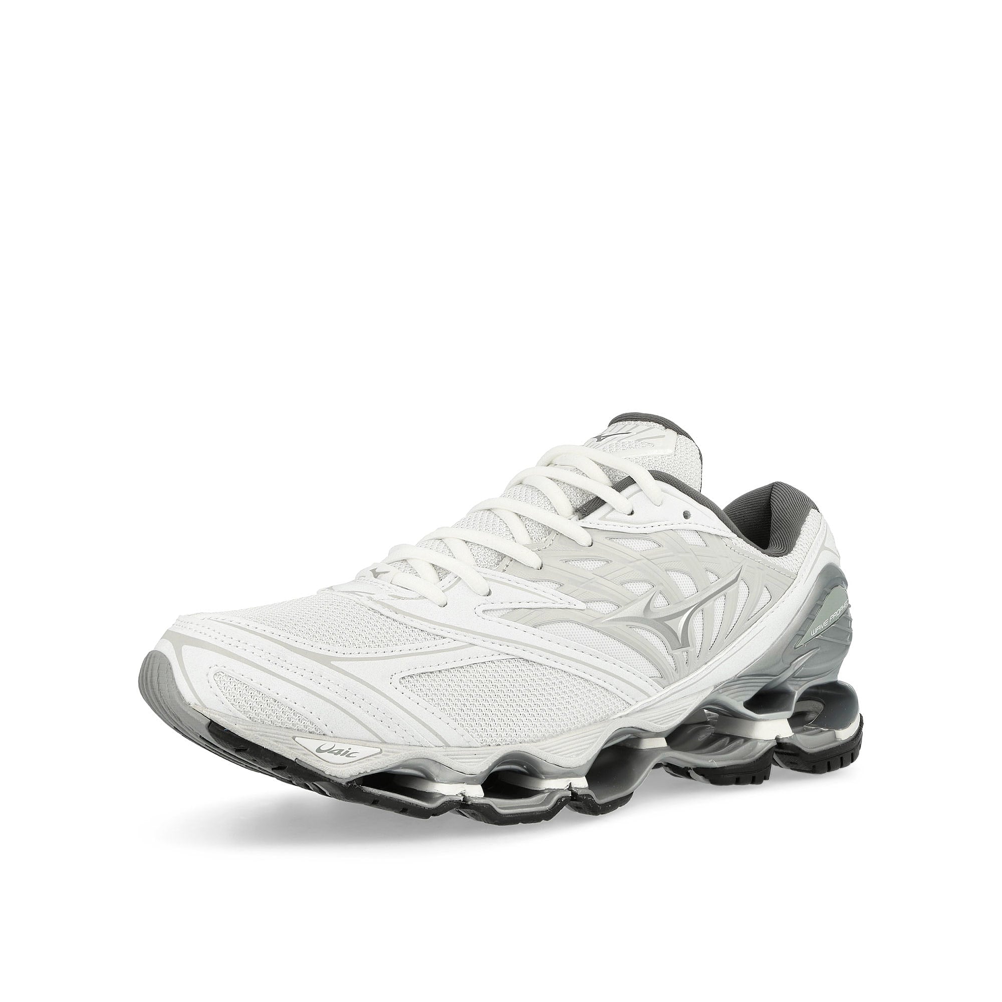 Mizuno Wave Prophecy LS White / Silver / Harbor Mist Low Top Sneakers Close Up | Overkill