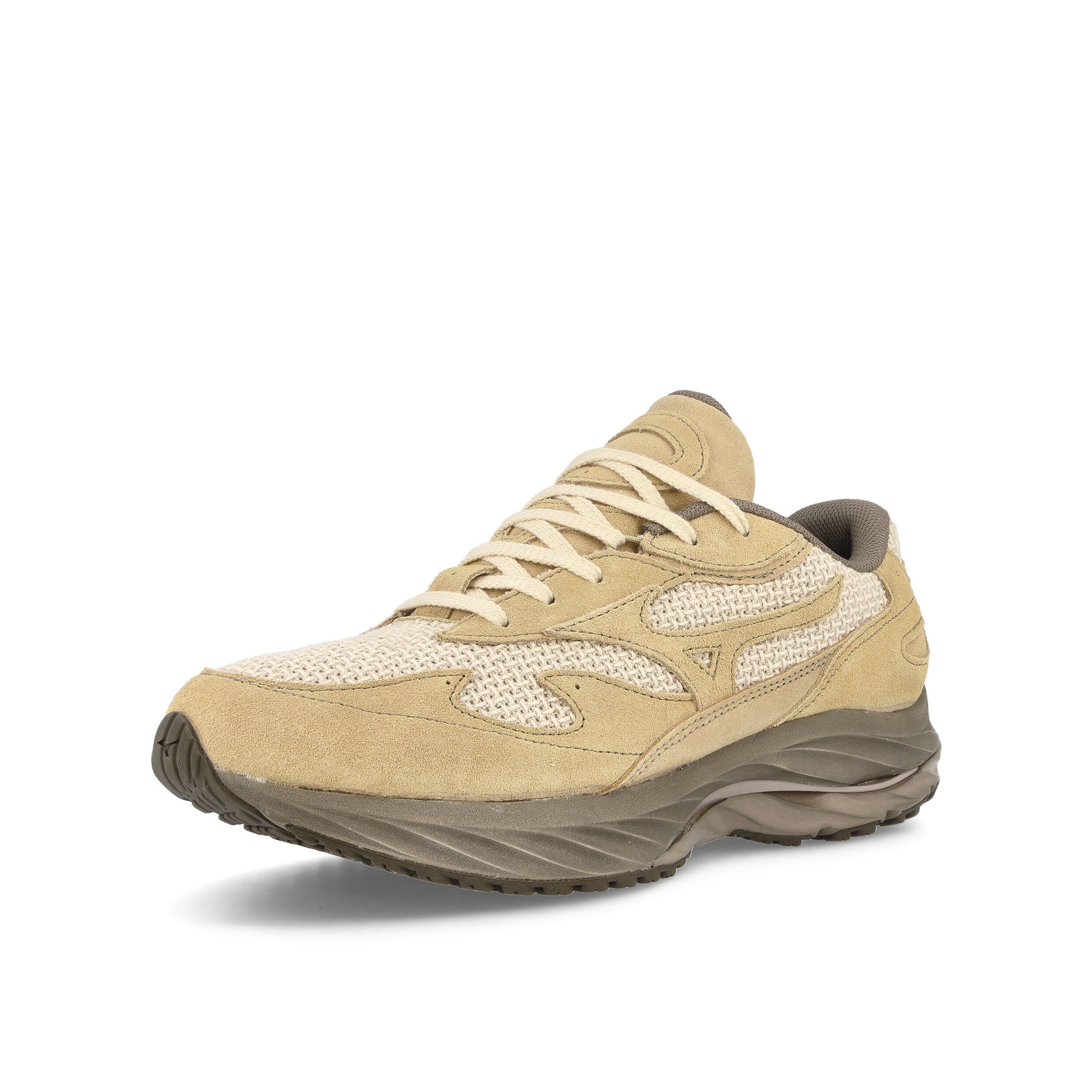 Mizuno Beams x Mizuno Wave Rider Beta Mojave Desert Low Top Sneakers Close Up | Overkill
