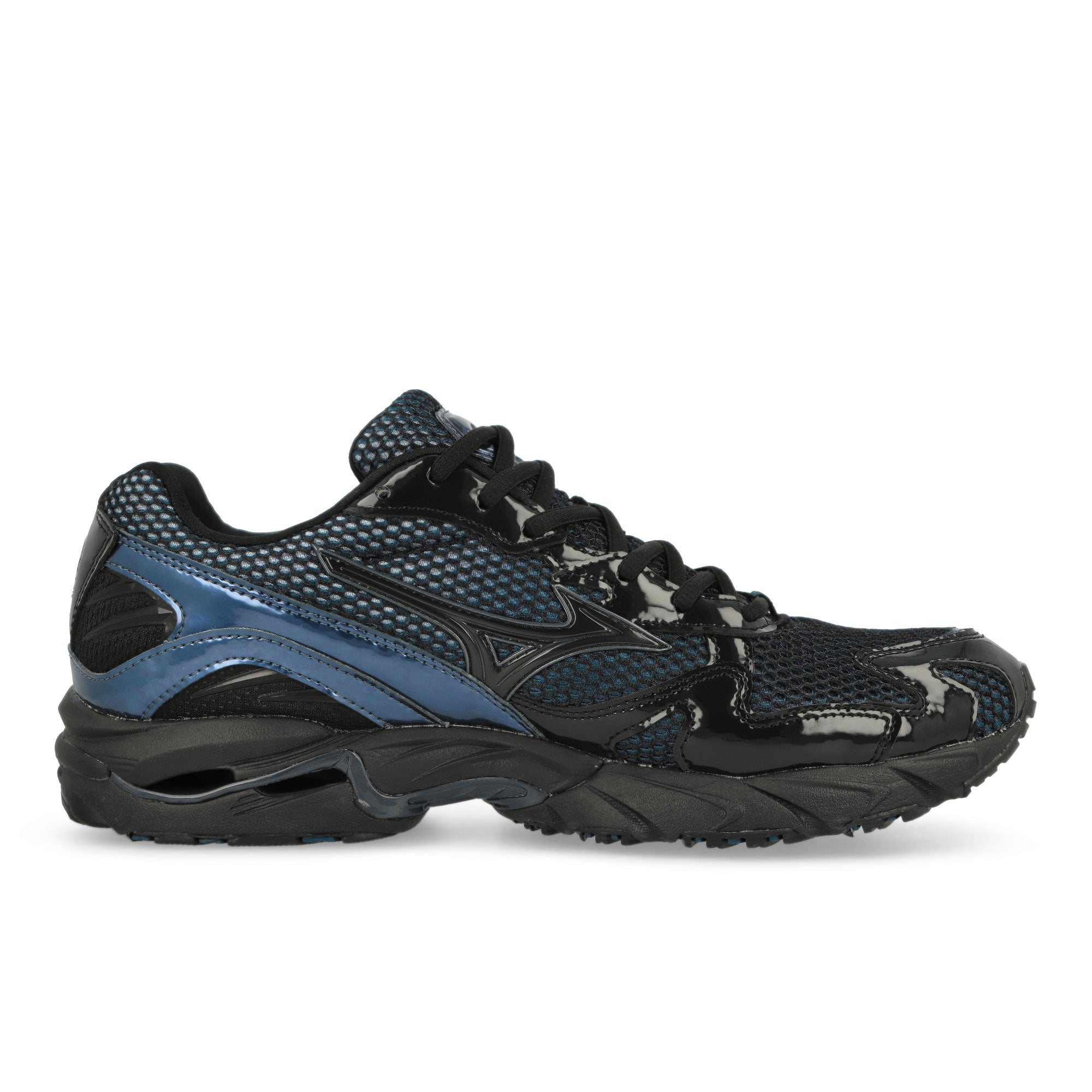 Mizuno Wave Rider 10 Black Beauty / Estate Blue Low Top Sneakers Silhouette | Overkill