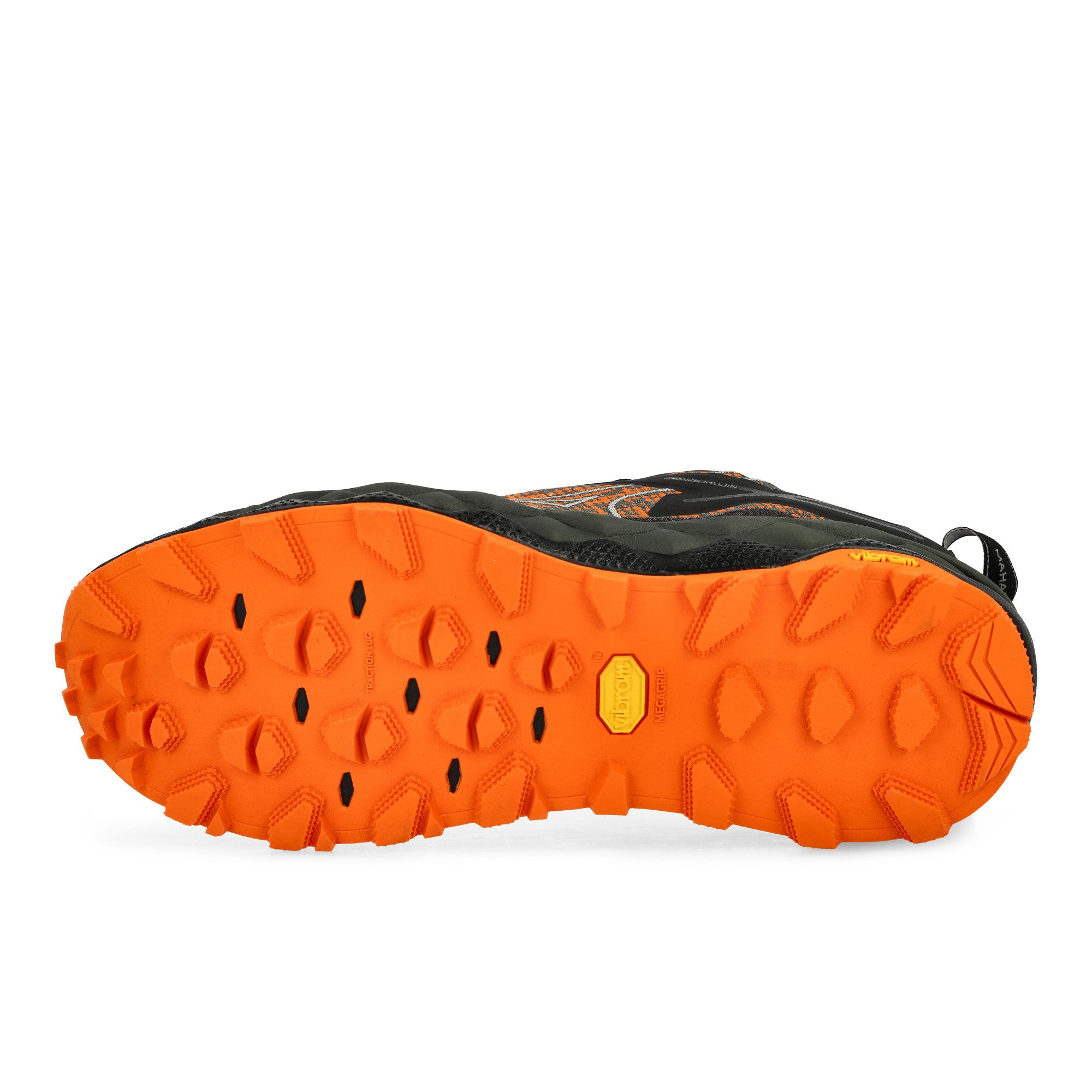 Mizuno Wave Mujin LS GTX Vibrant Orange / Cool Gray / Pine Grove Low Top Sneakers Detail View 1 | Overkill