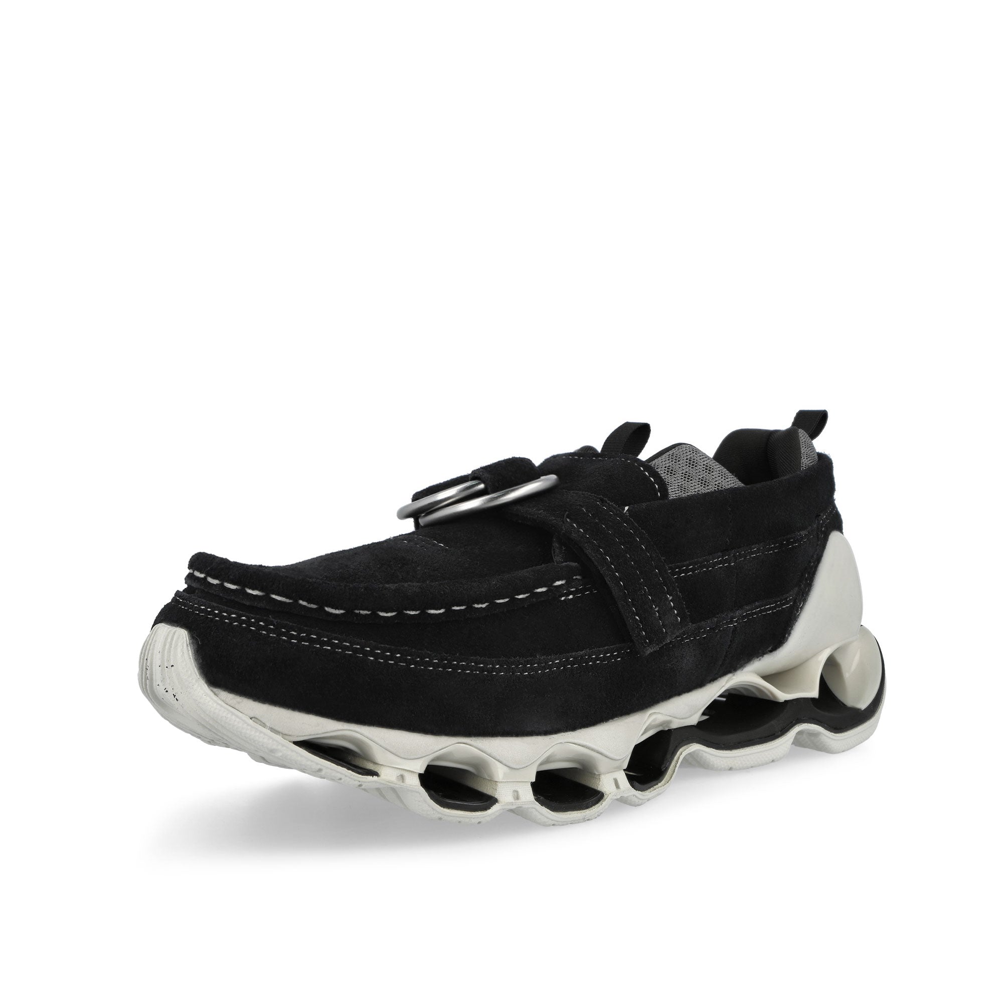 Setsumasa Kobayashi x Mizuno Wave Prophecy Ring Moc Black / Quiet Shade / Silver Birch Sneaker D1GD261902 Close-up | Overkill