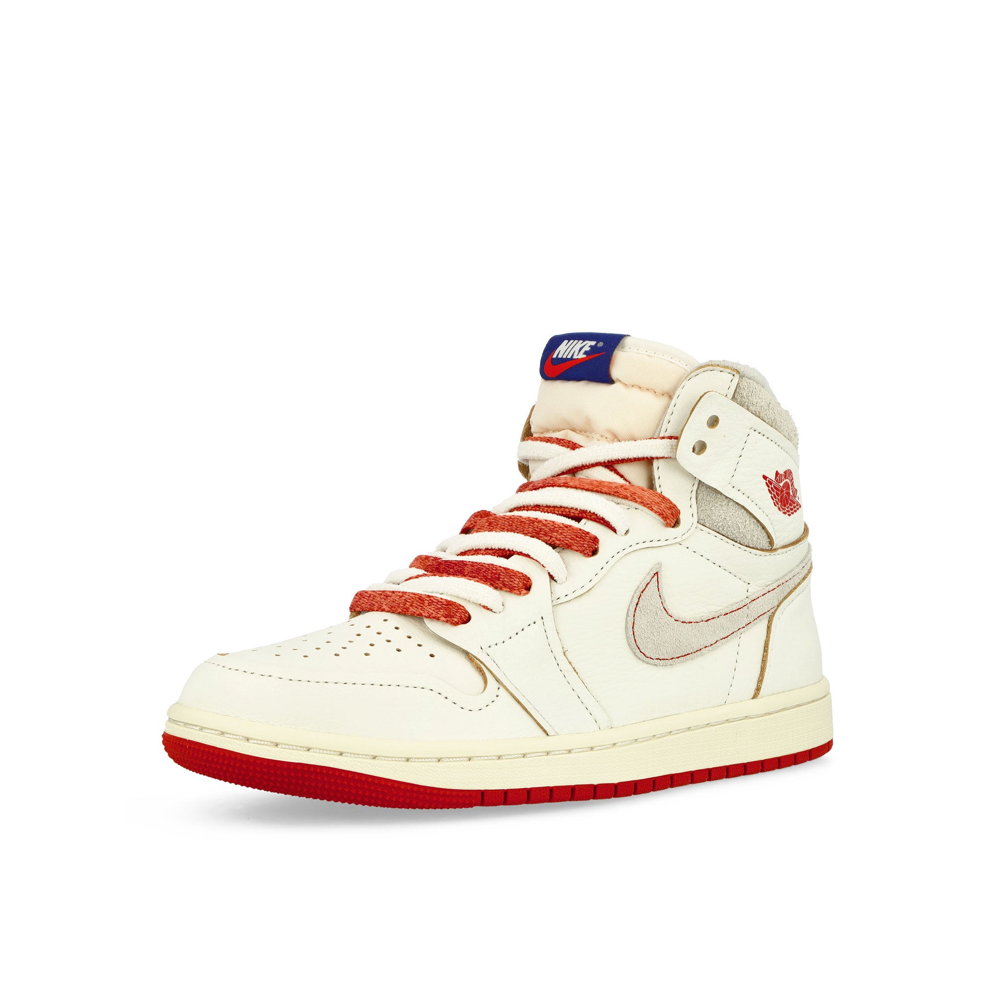 Jordan Wmns Air Jordan 1 High OG Sail / Cinnabar - Light Bone High Top Sneakers Close Up | Overkill