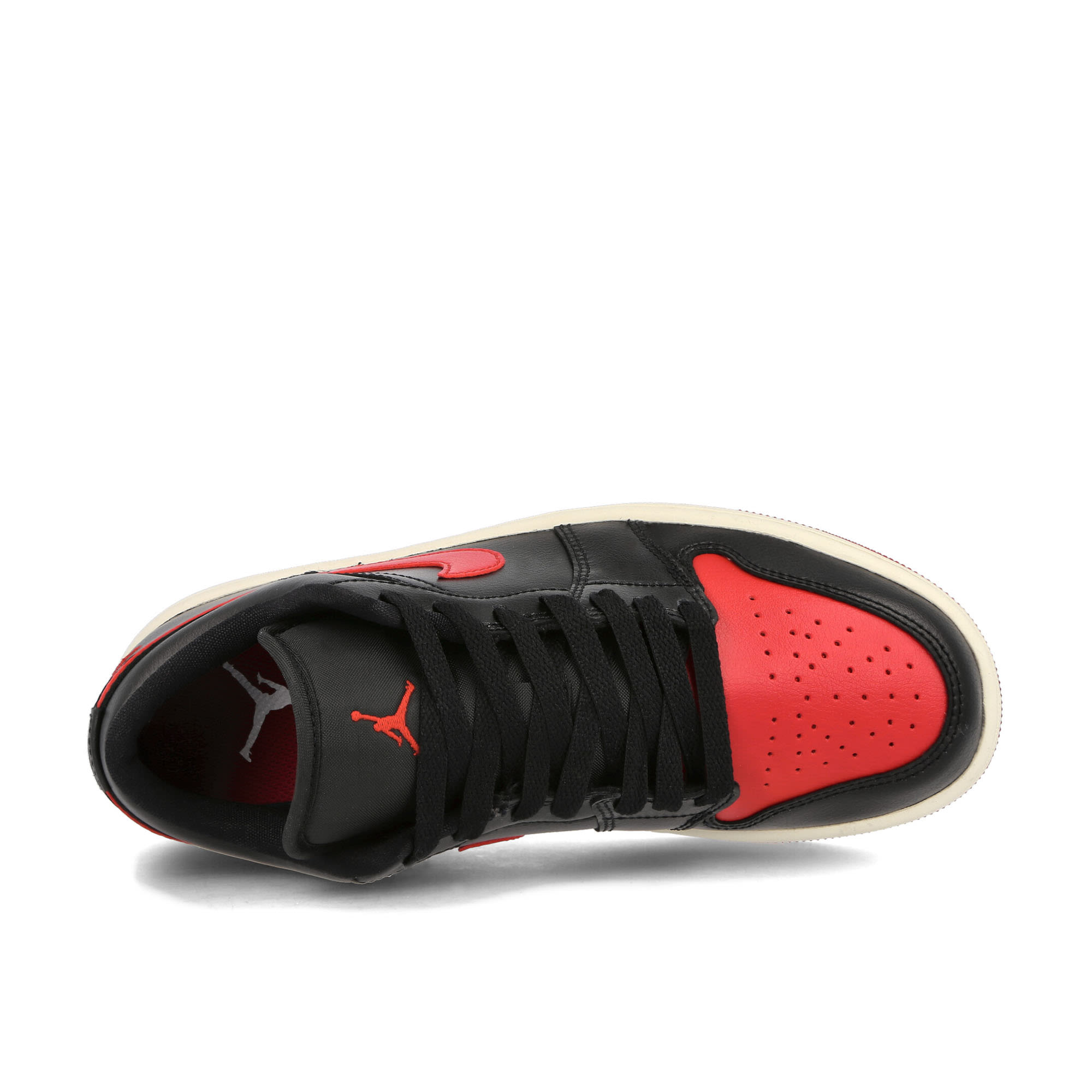 Jordan Wmns Air Jordan 1 Low Black-Gym Red - Sail Low Top Sneakers Detailfoto | Overkill