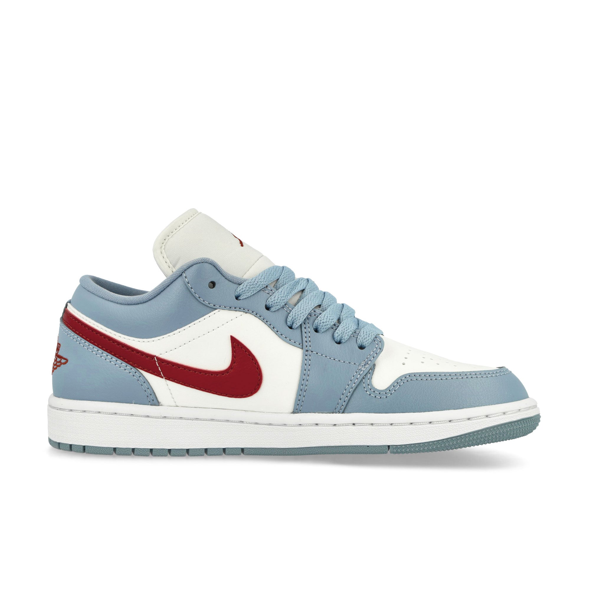 Jordan Wmns Air Jordan 1 Low Sail-Dune Red - Blue Grey - White Sneakers Silhouette | Overkill
