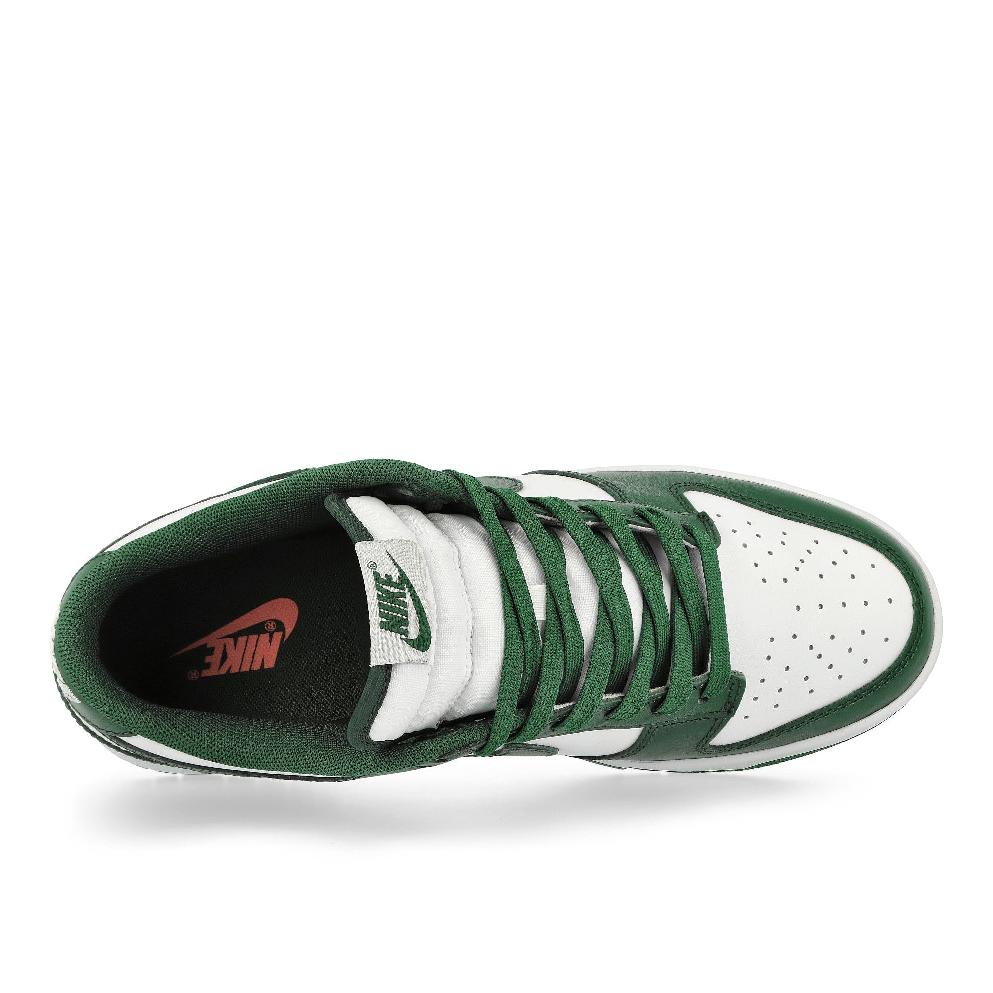 Nike Dunk Low Retro White / Team Green - White - Total Orange Low Top Sneakers Detailfoto | Overkill