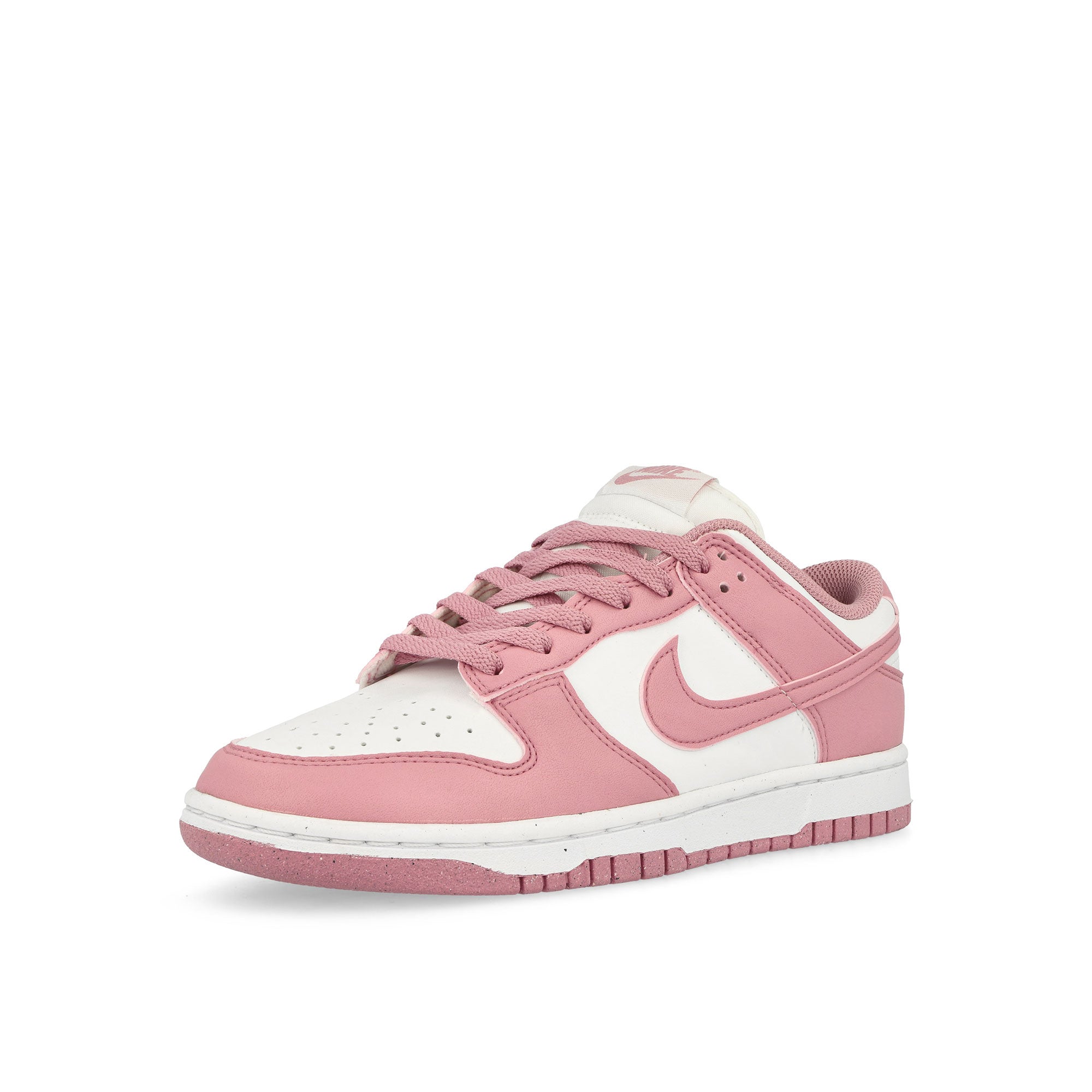 Nike W Dunk Low Next Nature White / Elemental Pink Low Top Sneakers Close Up | Overkill