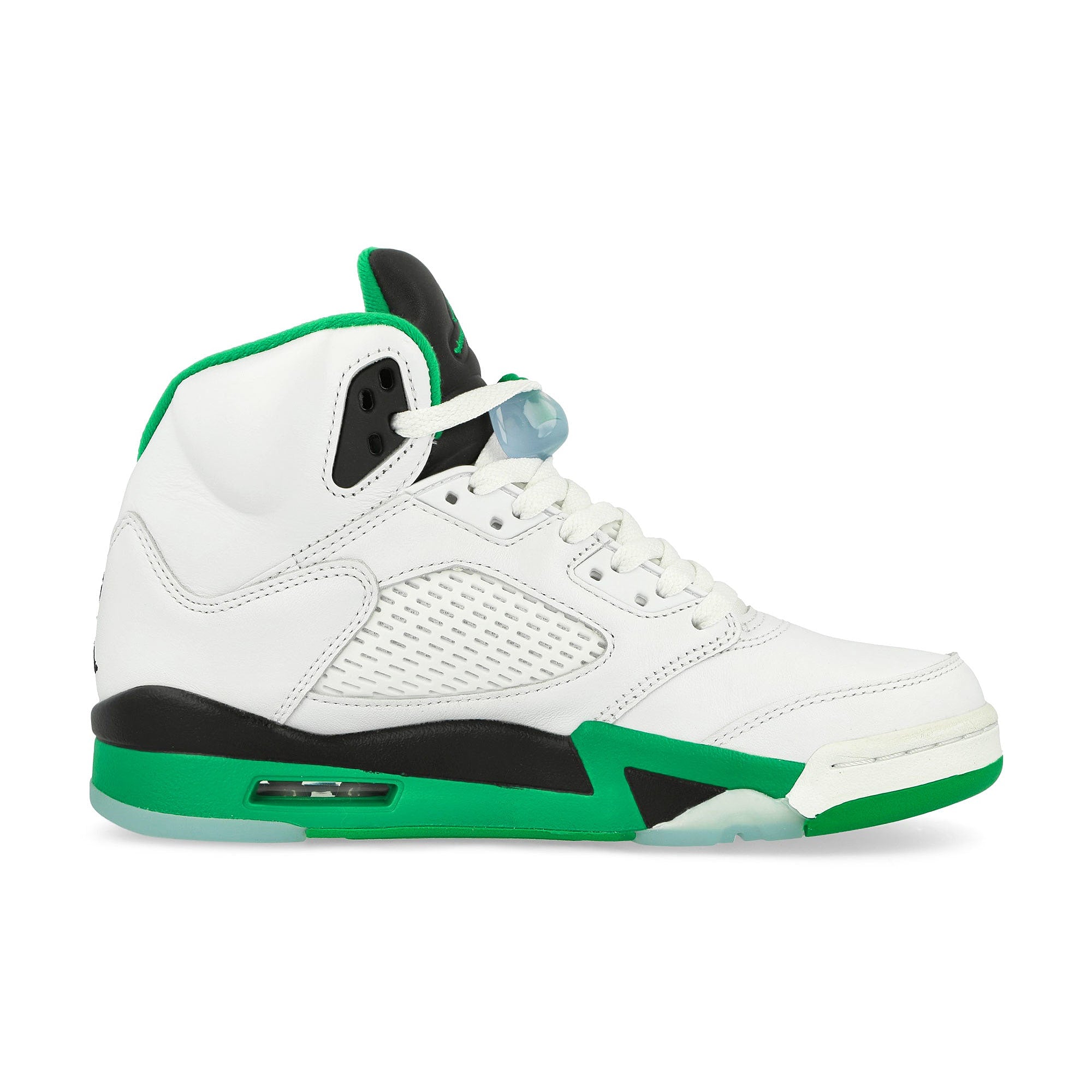 Jordan Wmns Air Jordan 5 Retro White / Lucky Green - Black - Ice Blue Low Top Sneakers Silhouette | Overkill