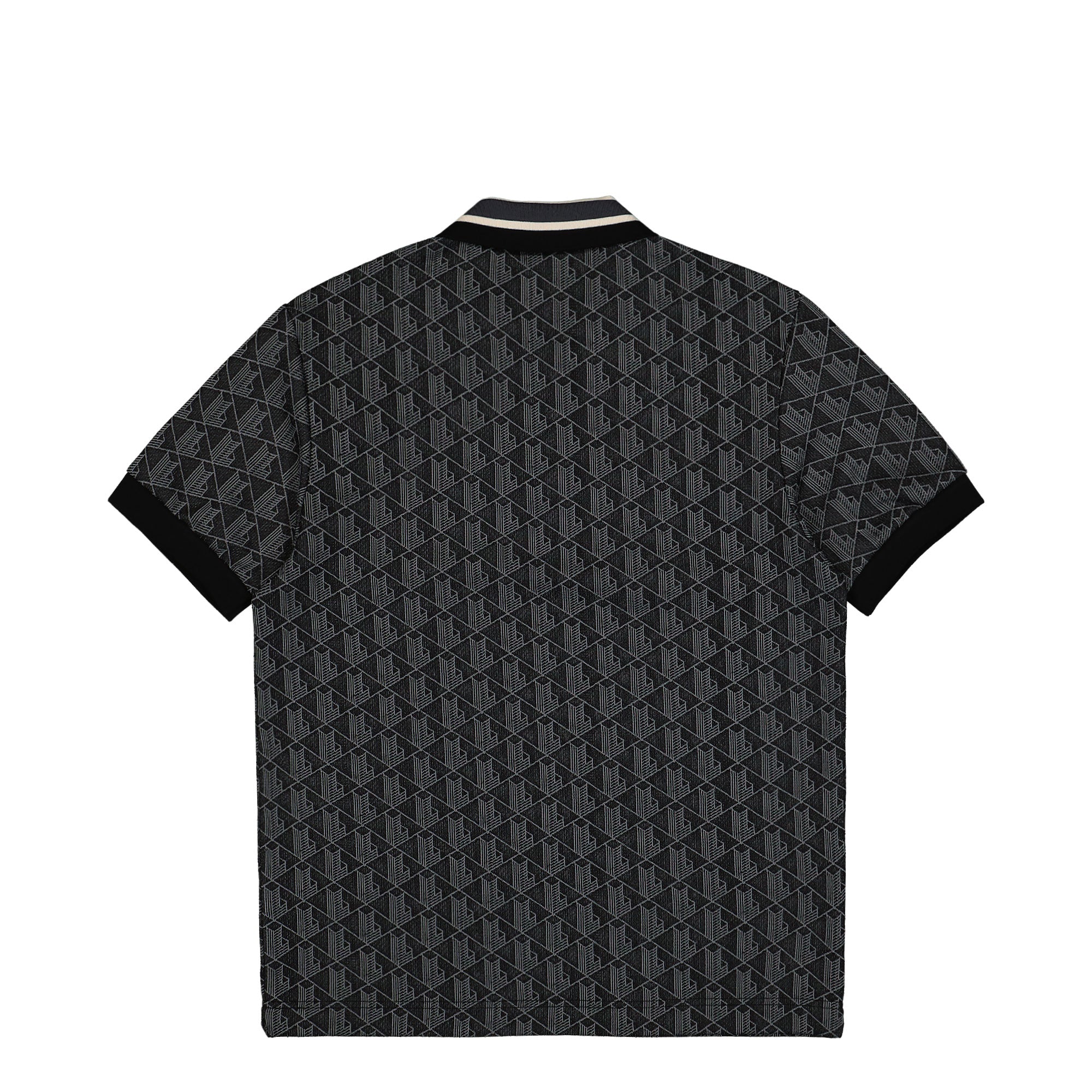 Lacoste Paris Jacquard Monogram Polo Shirt Black / Dark Grey Polo Shirts Material | Overkill