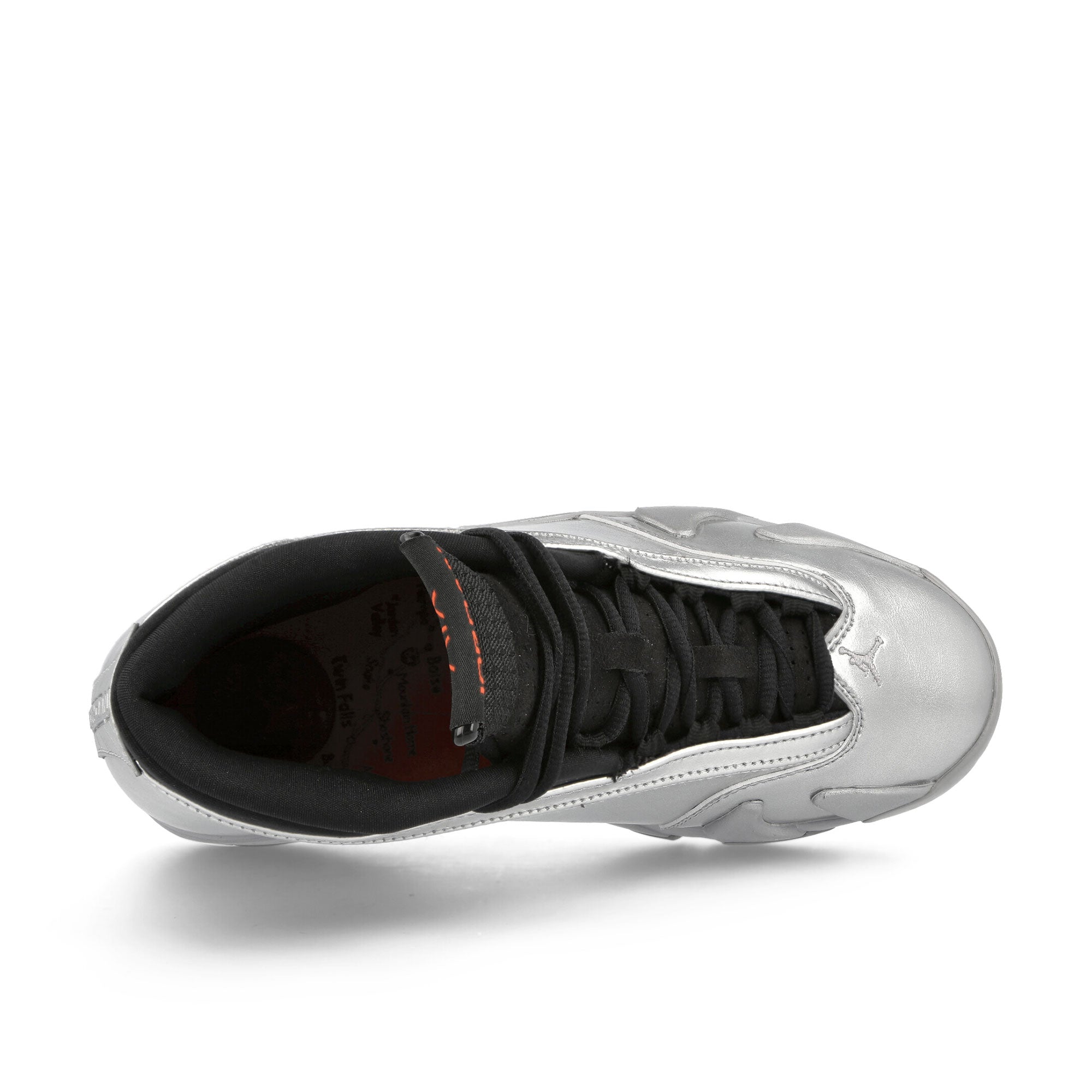 Jordan Wmns Air Jordan 14 Retro Low Metallic Silver-Fire Red - Wolf Grey - Black Low Top Sneakers Detailfoto | Overkill