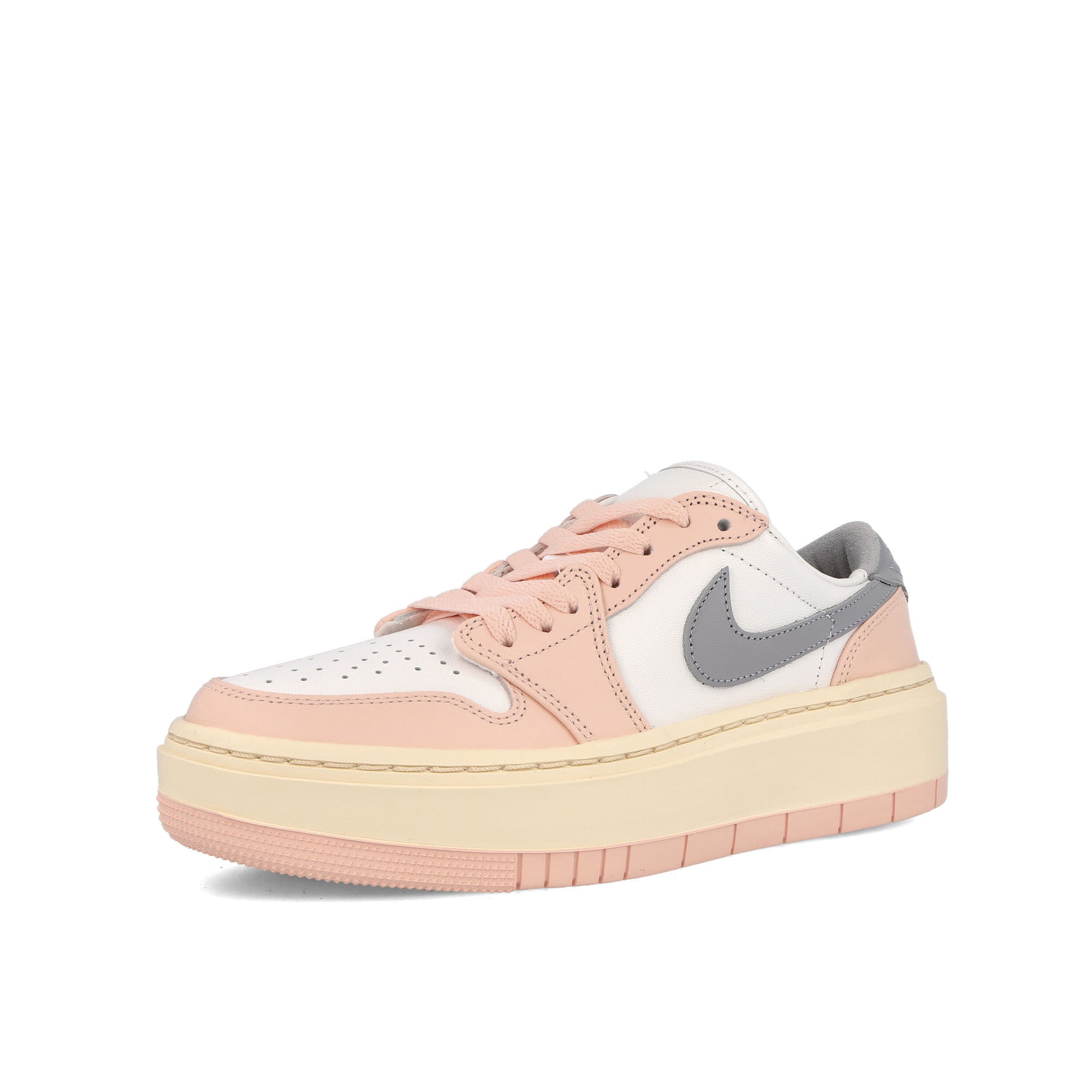 Jordan Wmns Air Jordan 1 Elevate Low Atmosphere / It Steel Grey-White-Guava Ice Sneakers Close Up | Overkill