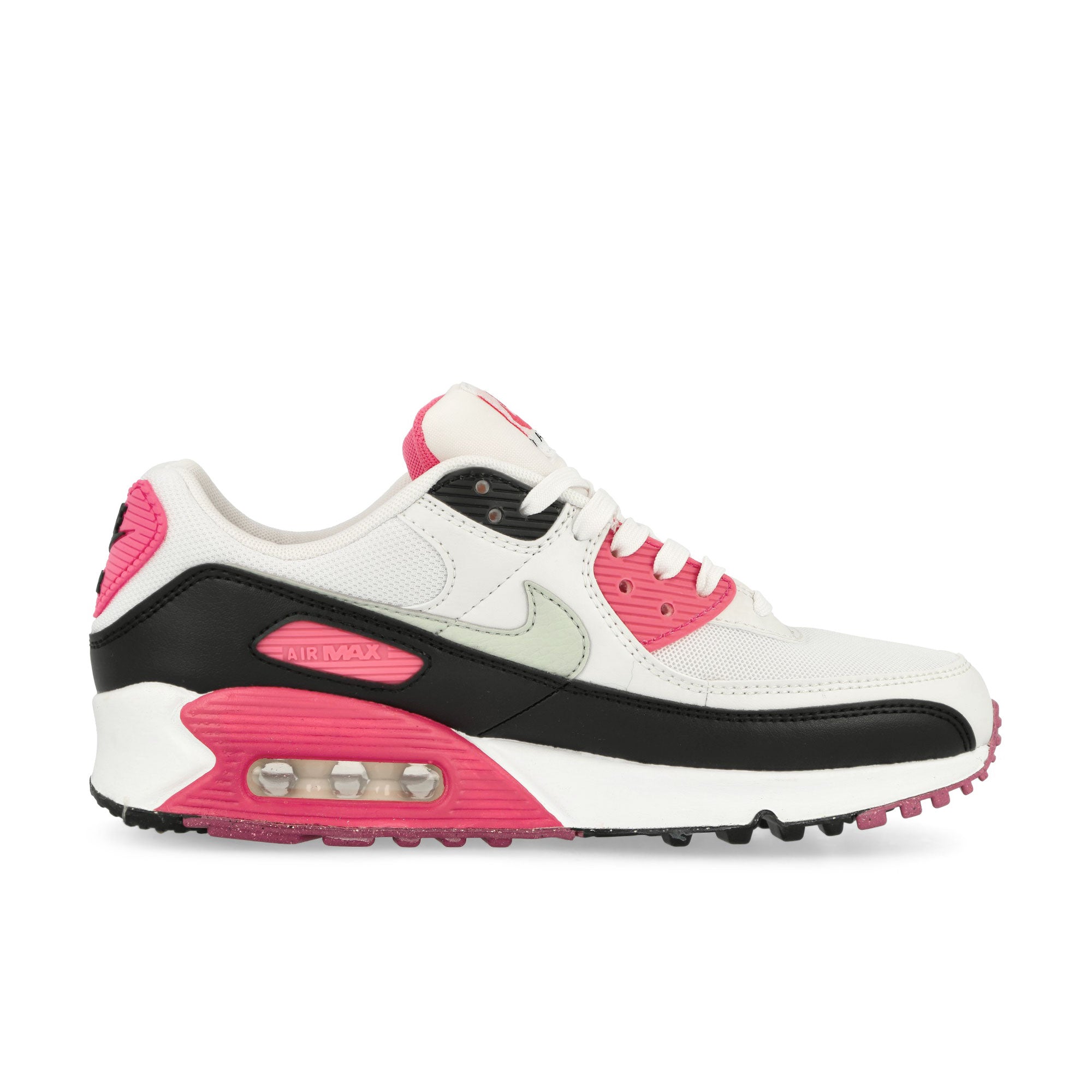 Nike Wmns Air Max 90 White/Light Silver-Aster Pink-Black Low Top Sneakers Silhouette | Overkill