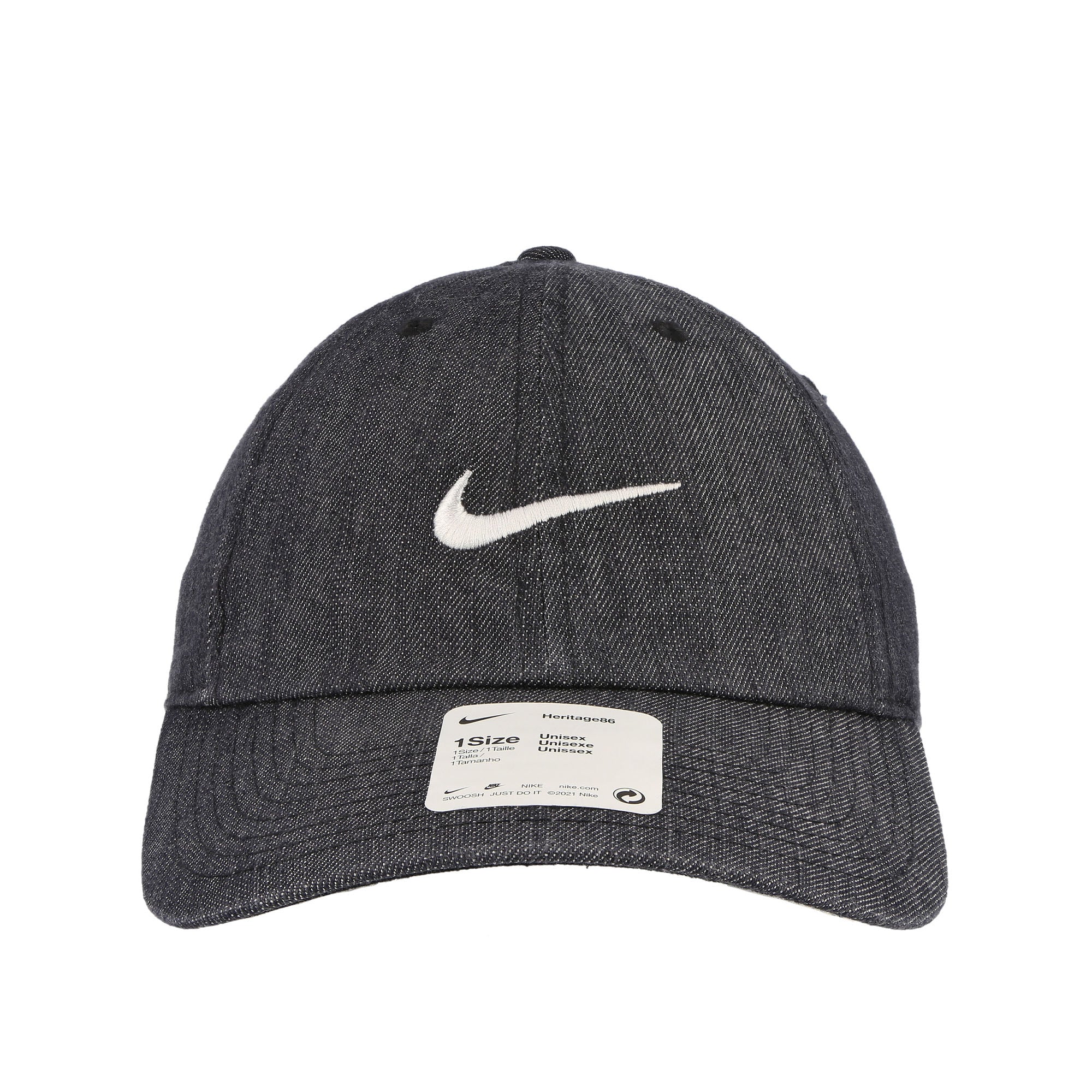 Nike Heritage86 Swoosh Denim Cap Black / White Caps Detailfoto | Overkill