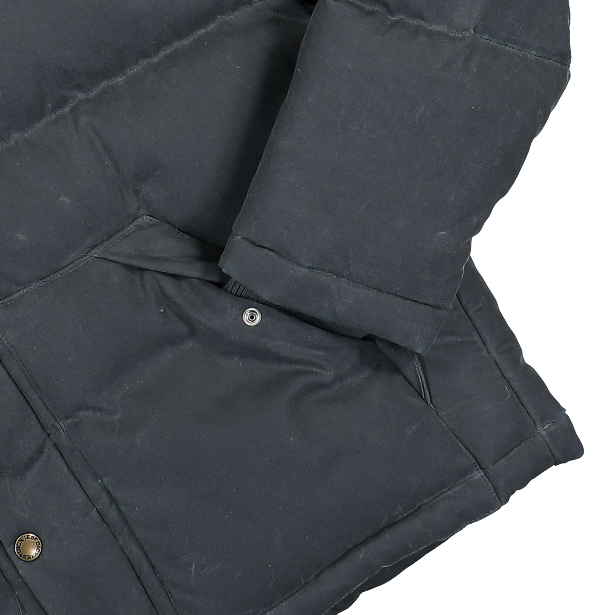 Dickies Lucas Waxed Puffer Jacket Charcoal Grey Puffer Jackets Detailfoto | Overkill