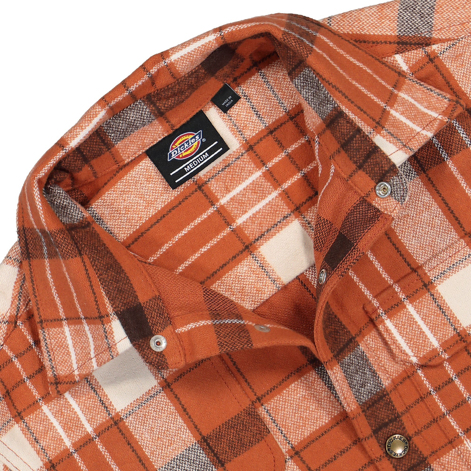 Dickies Nimmons Bombay LS Brown Shirts Close-up | Overkill
