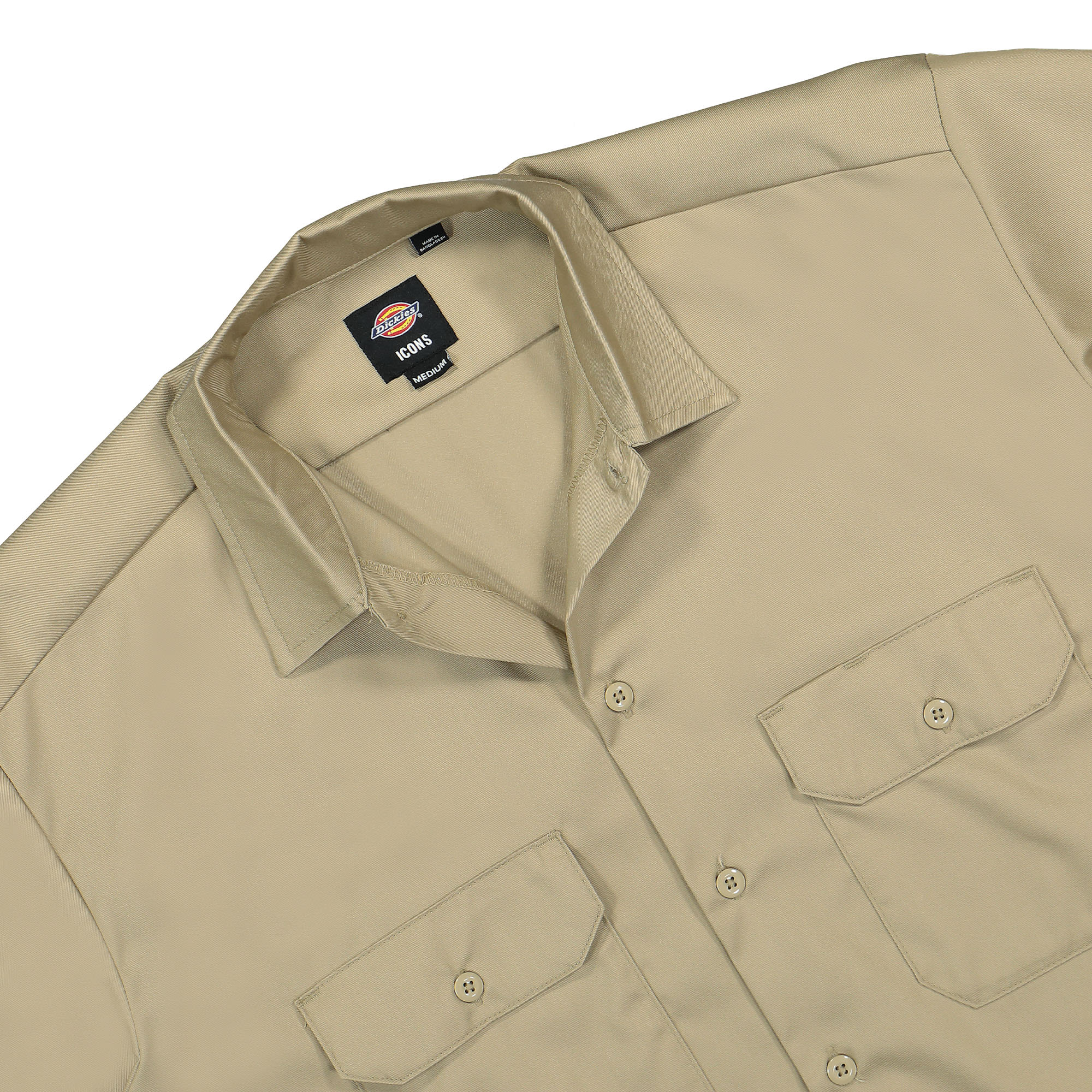 Dickies Work Shirt SS Khaki Shirts Close-up | Overkill