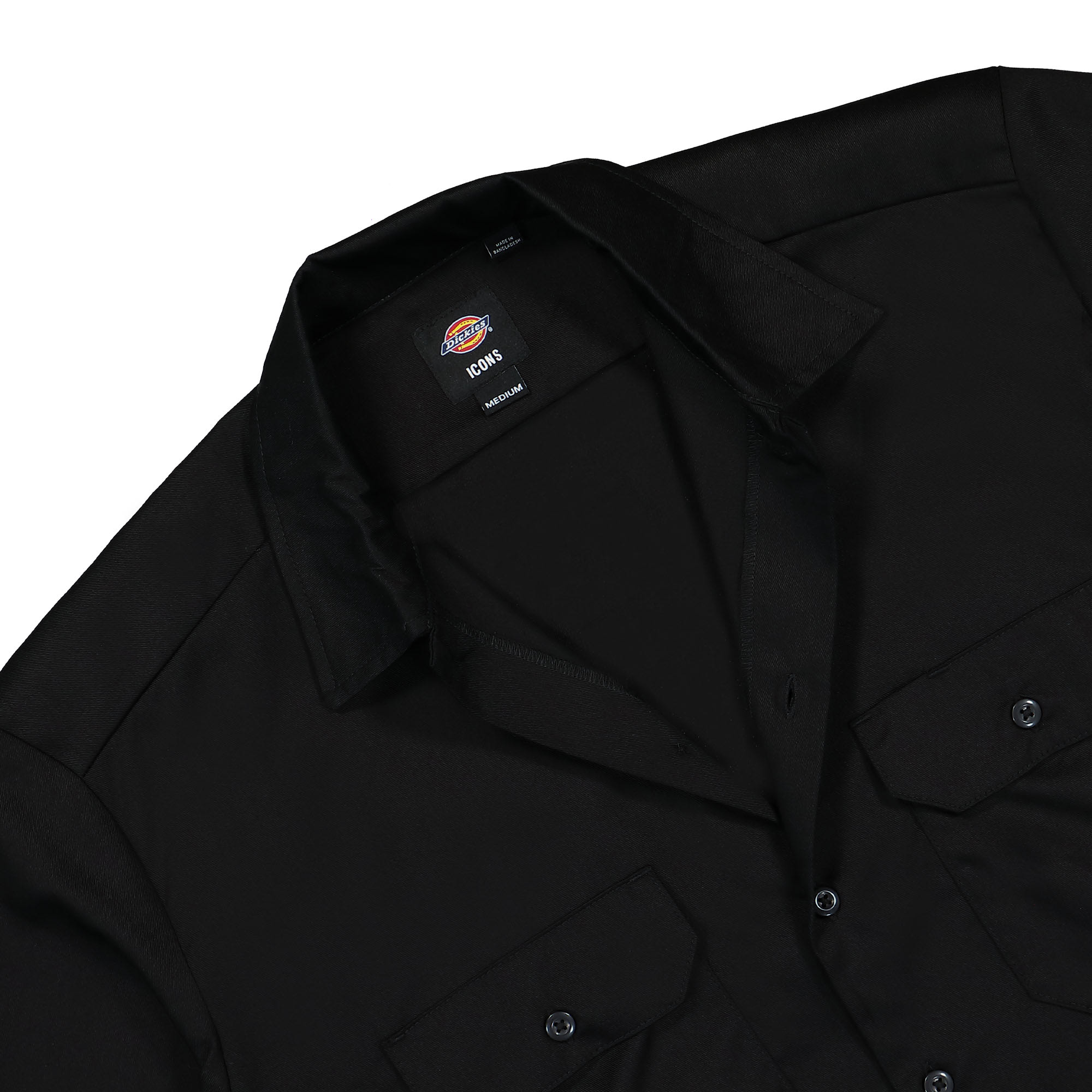 Dickies Work Shirt LS REC Black Shirts Detailfoto | Overkill
