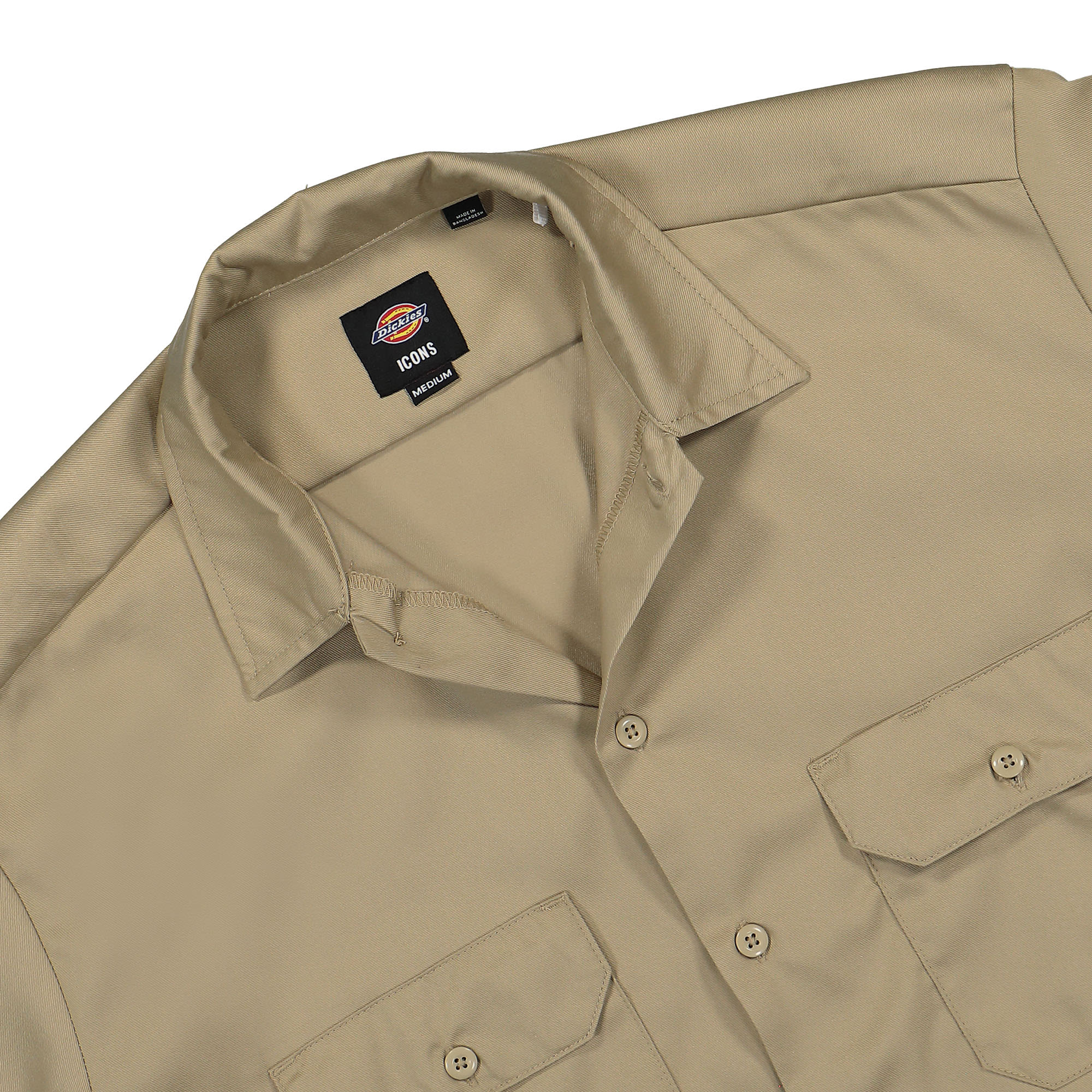 Dickies Work Shirt LS Khaki Shirts Close-up | Overkill