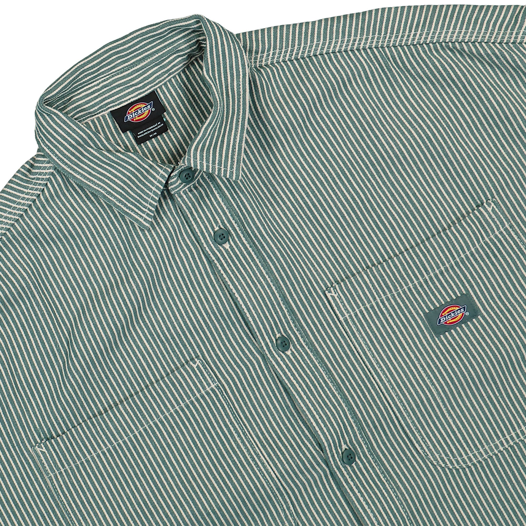 Dickies Hickory Shirt Lincoln Green Shirts Close-up | Overkill