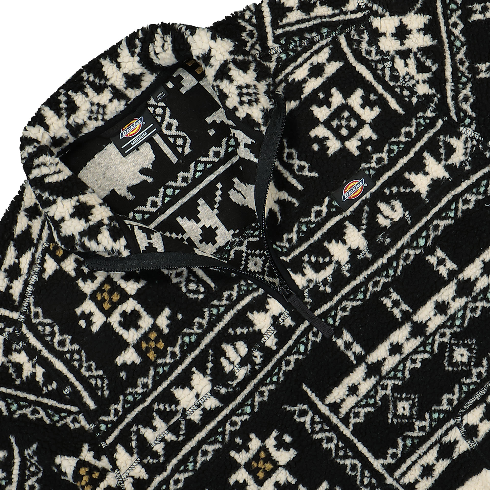 Dickies Hays Quarter Zip Fleece Nordic Pattern / Dark Blue Sweatshirts Close-up | Overkill