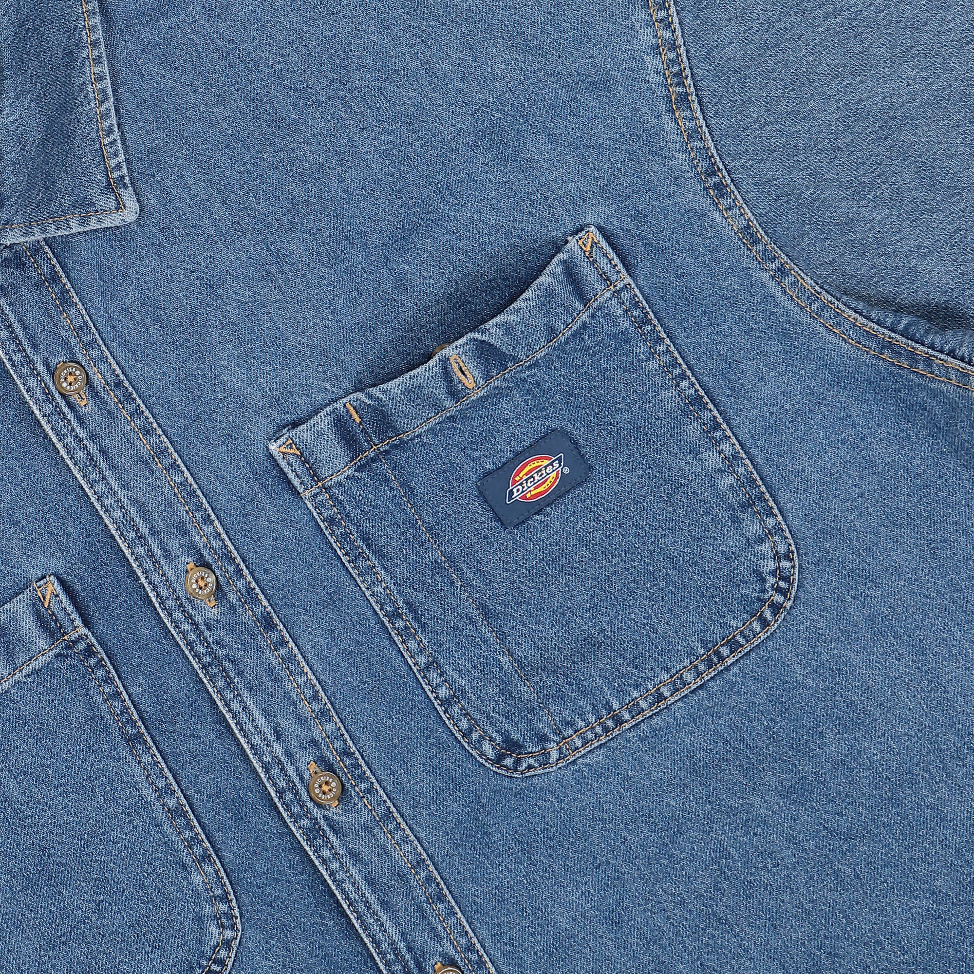 Dickies Houston Shirt Classic Blue Shirts Detailfoto | Overkill