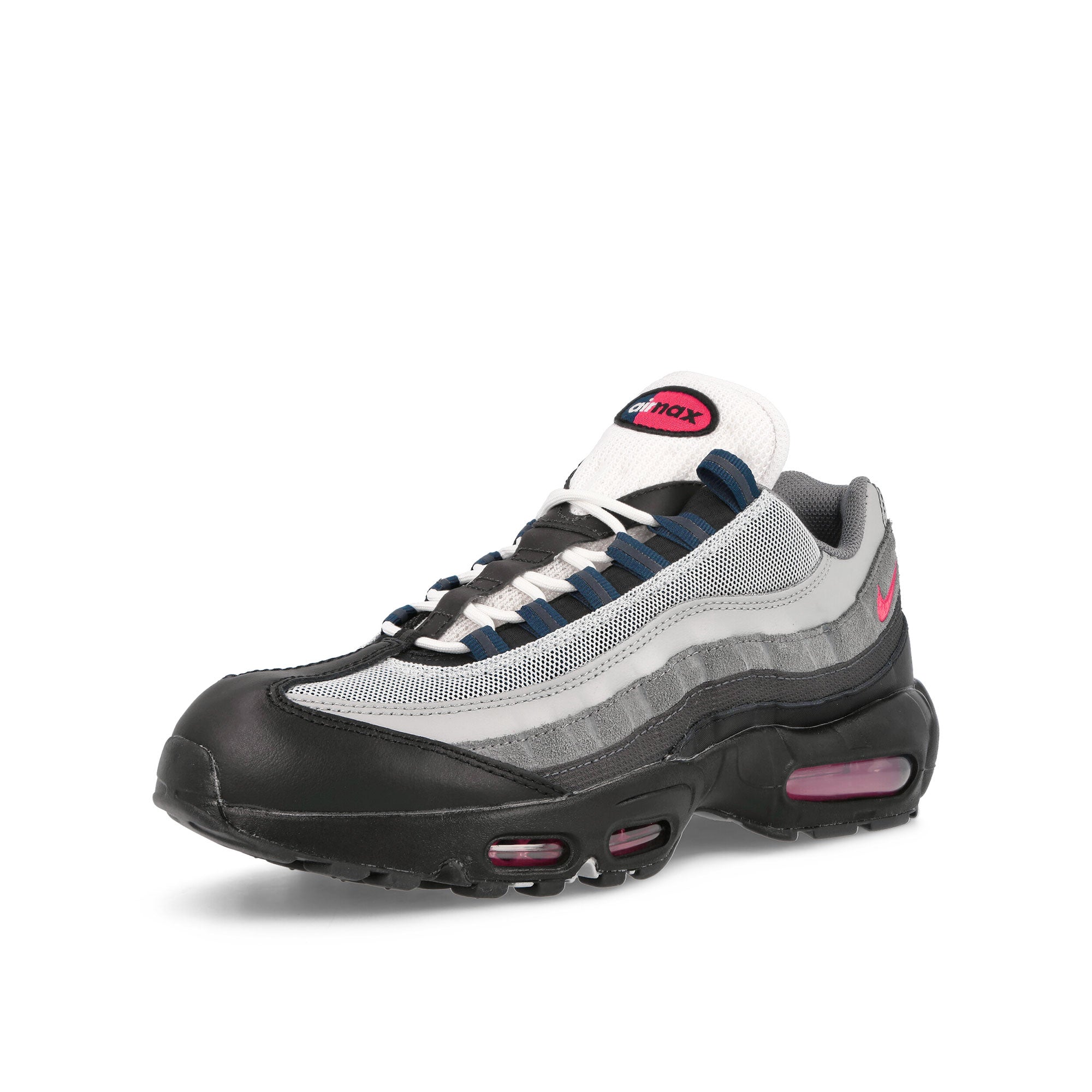 Nike Air Max 95 Black-Track Red - Anthracite - Smoke Grey Low Top Sneakers Close Up | Overkill