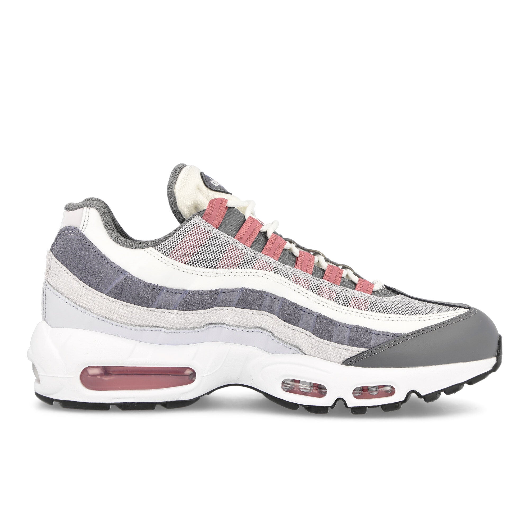 Nike Air Max 95 Vast Grey-Red Stardust - Cool Grey Low Top Sneakers Silhouette | Overkill