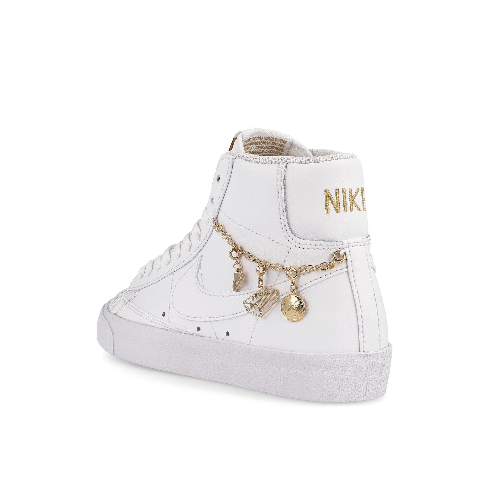 Nike wmns blazer mid 77 lx White-White - Metallic Gold Mid Top Sneakers Material | Overkill