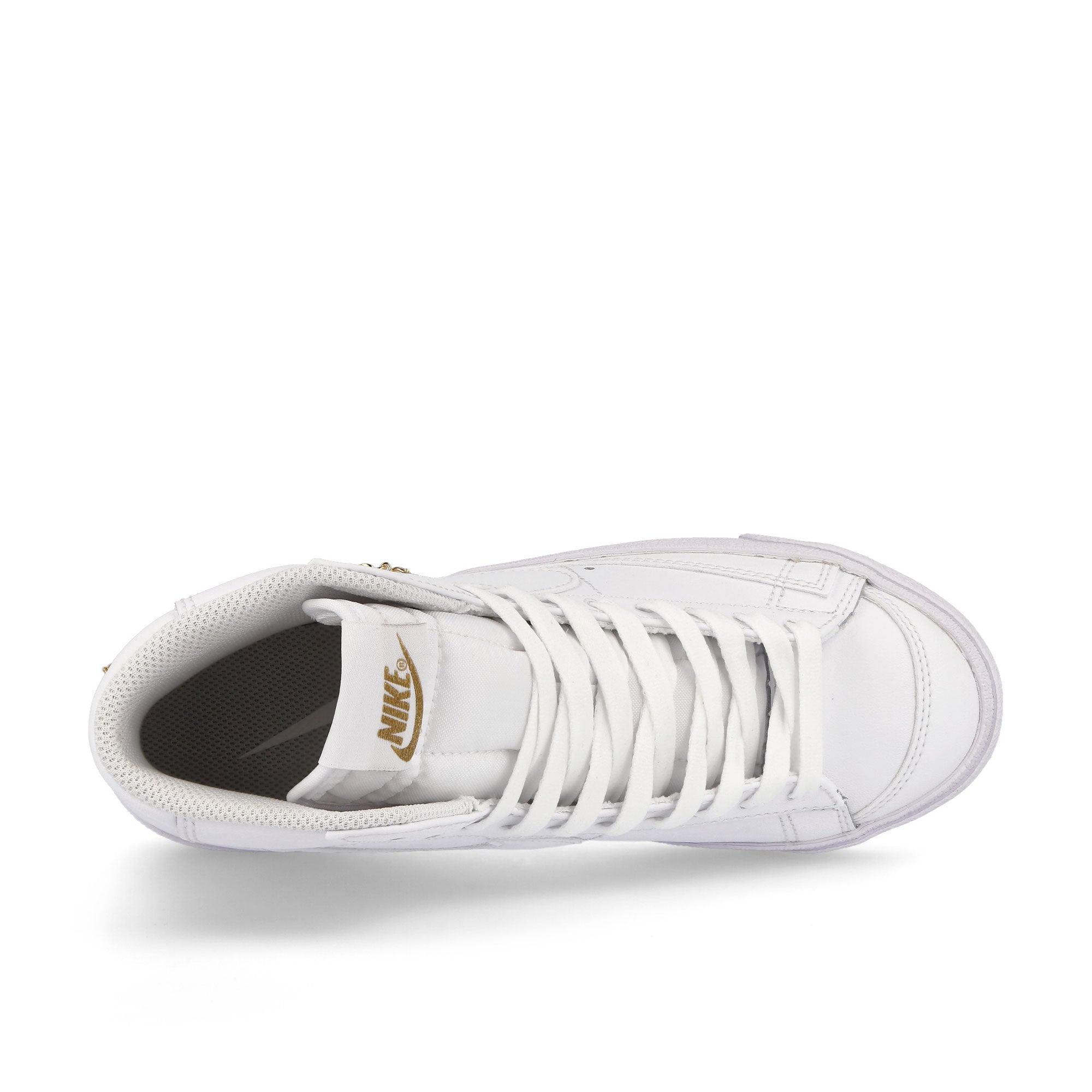 Nike wmns blazer mid 77 lx White-White - Metallic Gold Mid Top Sneakers Detail View 1 | Overkill