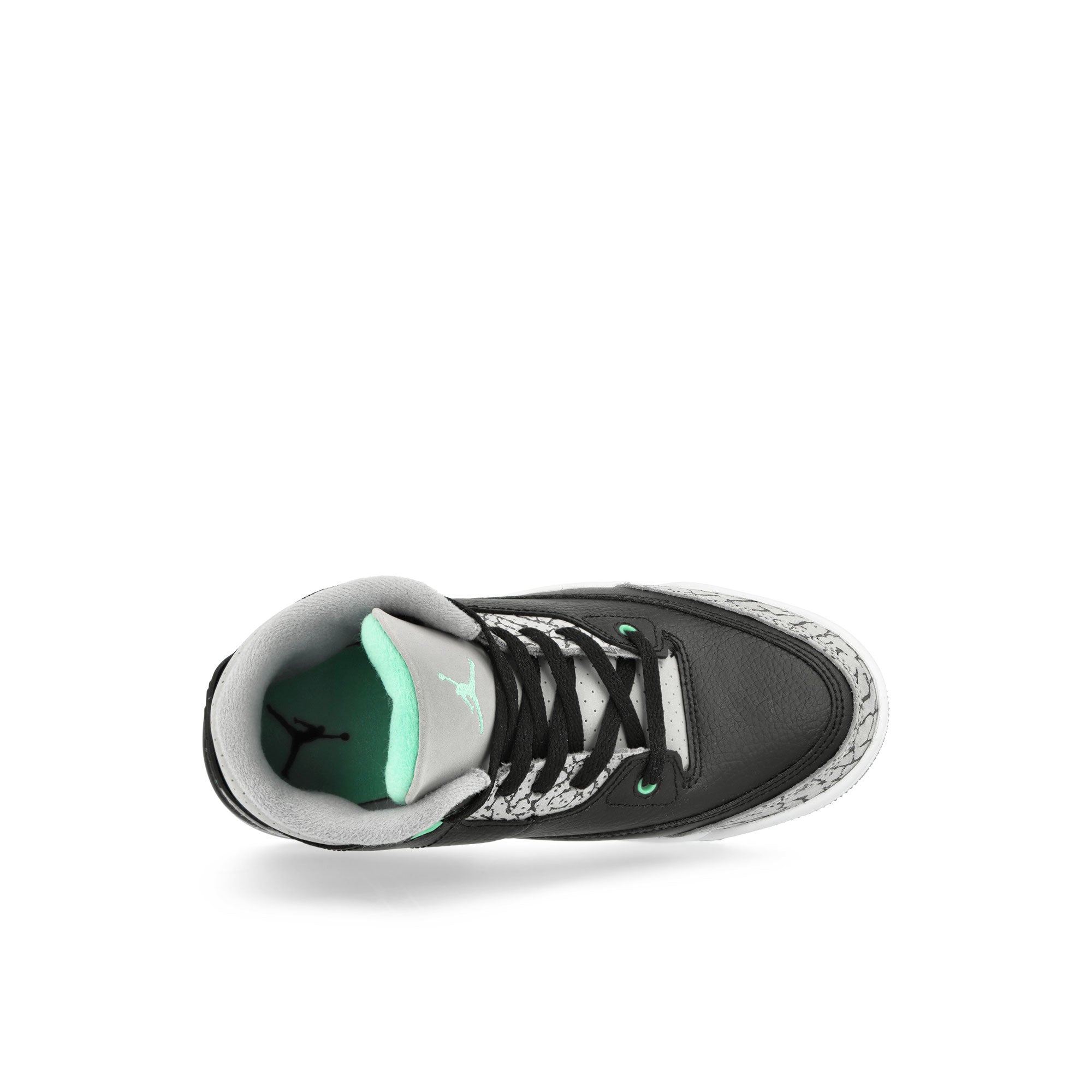 Jordan Jordan 3 Retro PS Black / Green Glow - Wolf Grey - White Mid Top Sneakers Detailfoto | Overkill
