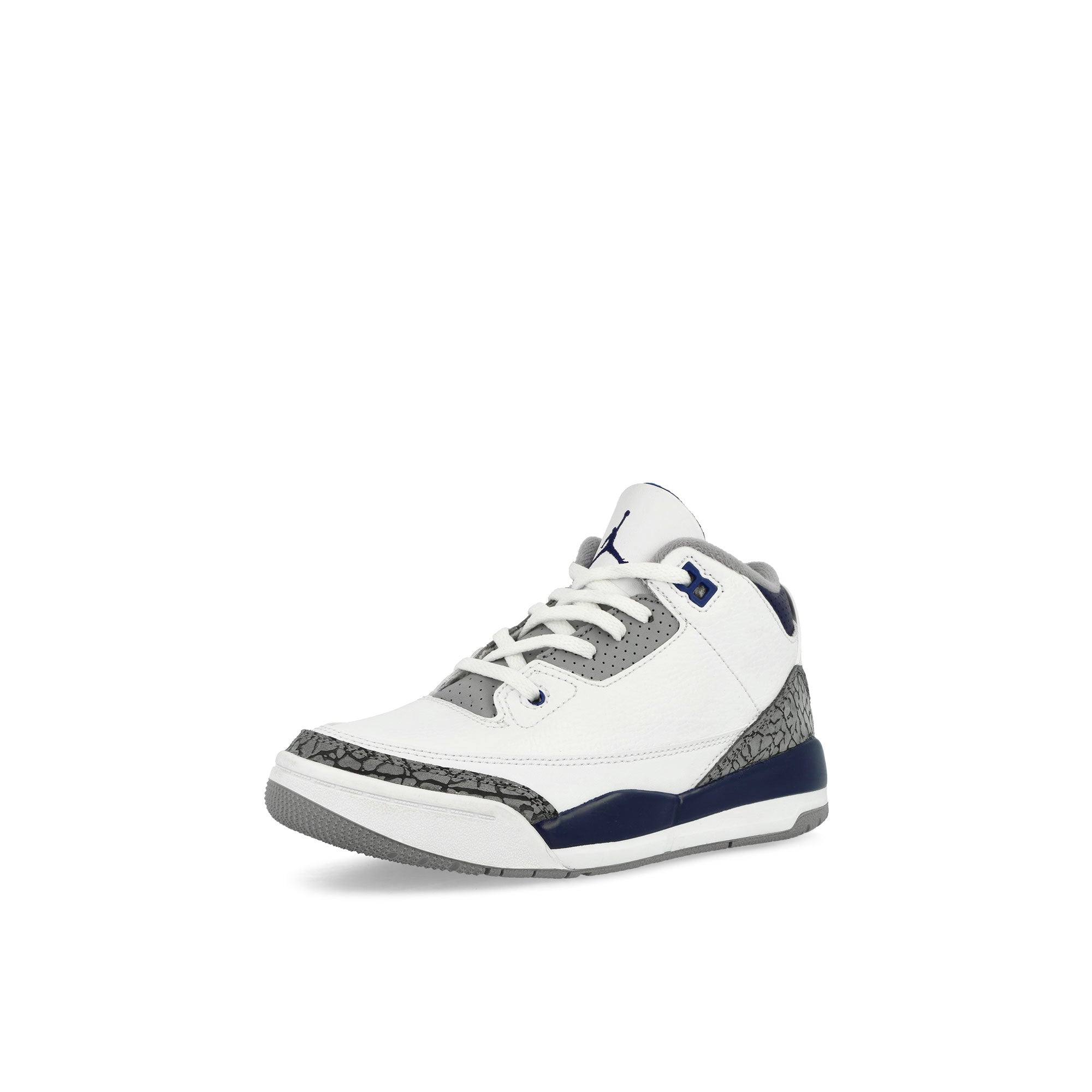 Jordan Jordan 3 Retro PS White / Midnight Navy - Cement Grey - Black Mid Top Sneakers Close Up | Overkill