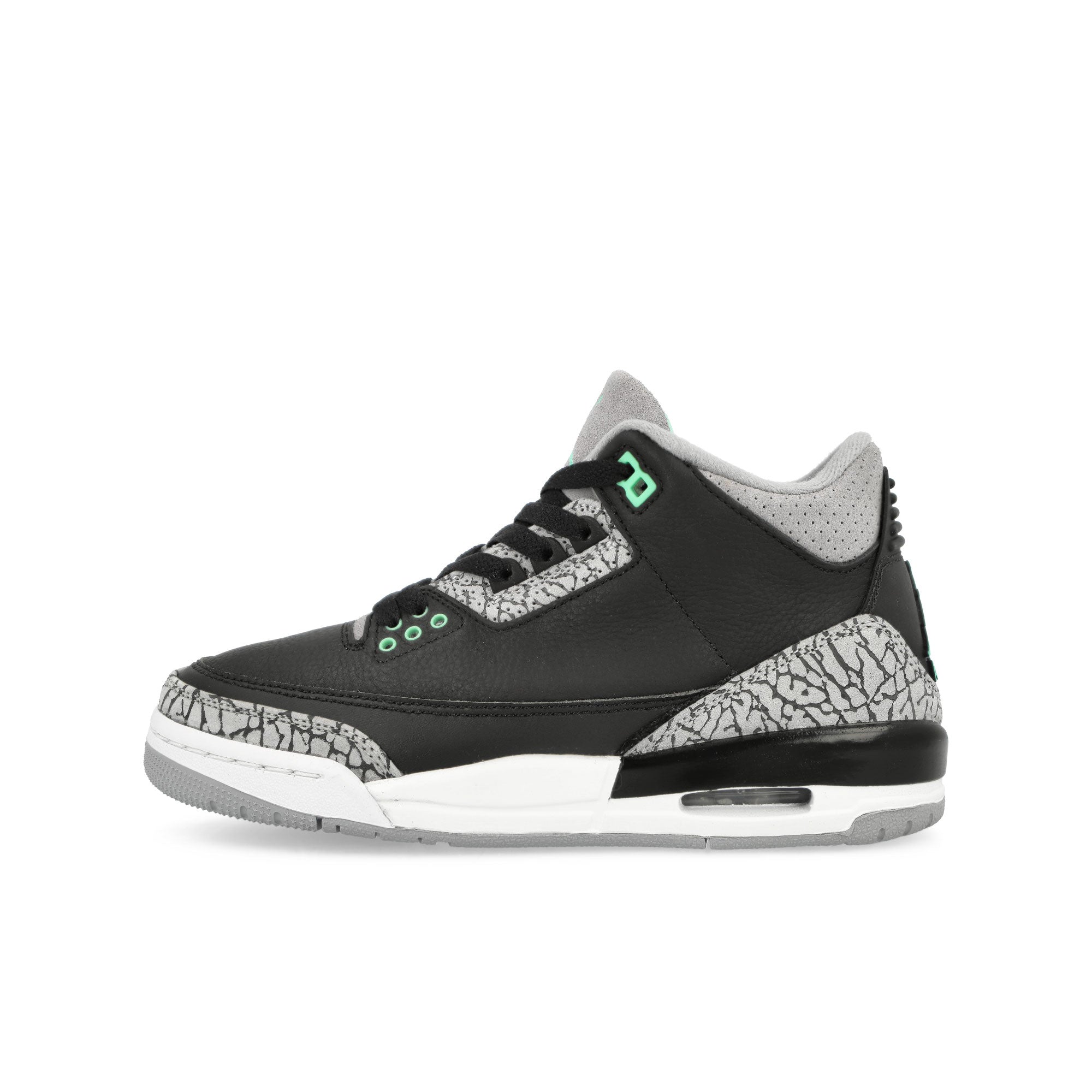Jordan Air Jordan 3 Retro GS Black / Green Glow - Wolf Grey - White High Top Sneakers DM0967 031 | Overkill